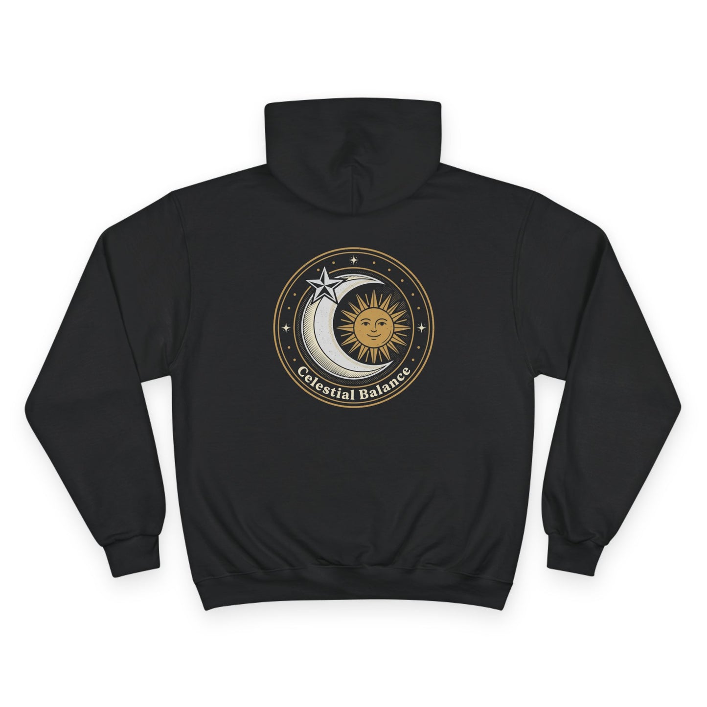 Celestial Balance Hoodie – Sun & Moon Astrology Hoodie | Spiritual Cosmic Aesthetic, Minimal Universe Hoodie, Unisex Hoodie