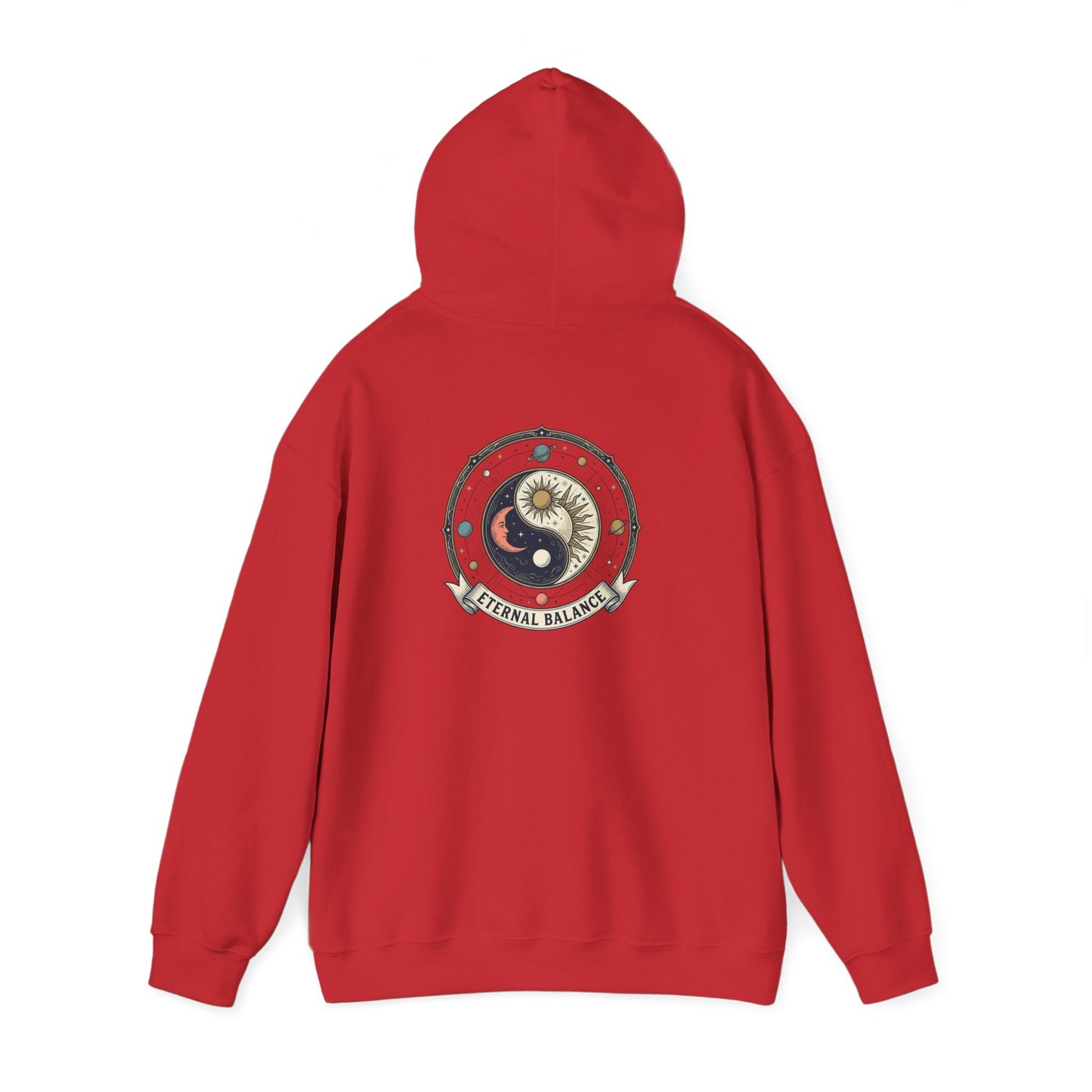 Yin Yang Eternal Balance Hoodie – Sun & Moon Spiritual Graphic Sweatshirt | Minimal Zen Streetwear
