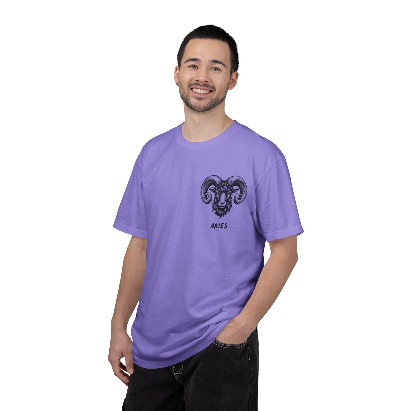 Aries Zodiac T-Shirt – Aries Ram Astrology Graphic Tee | Vintage Star Sign Shirt, Unisex Tee