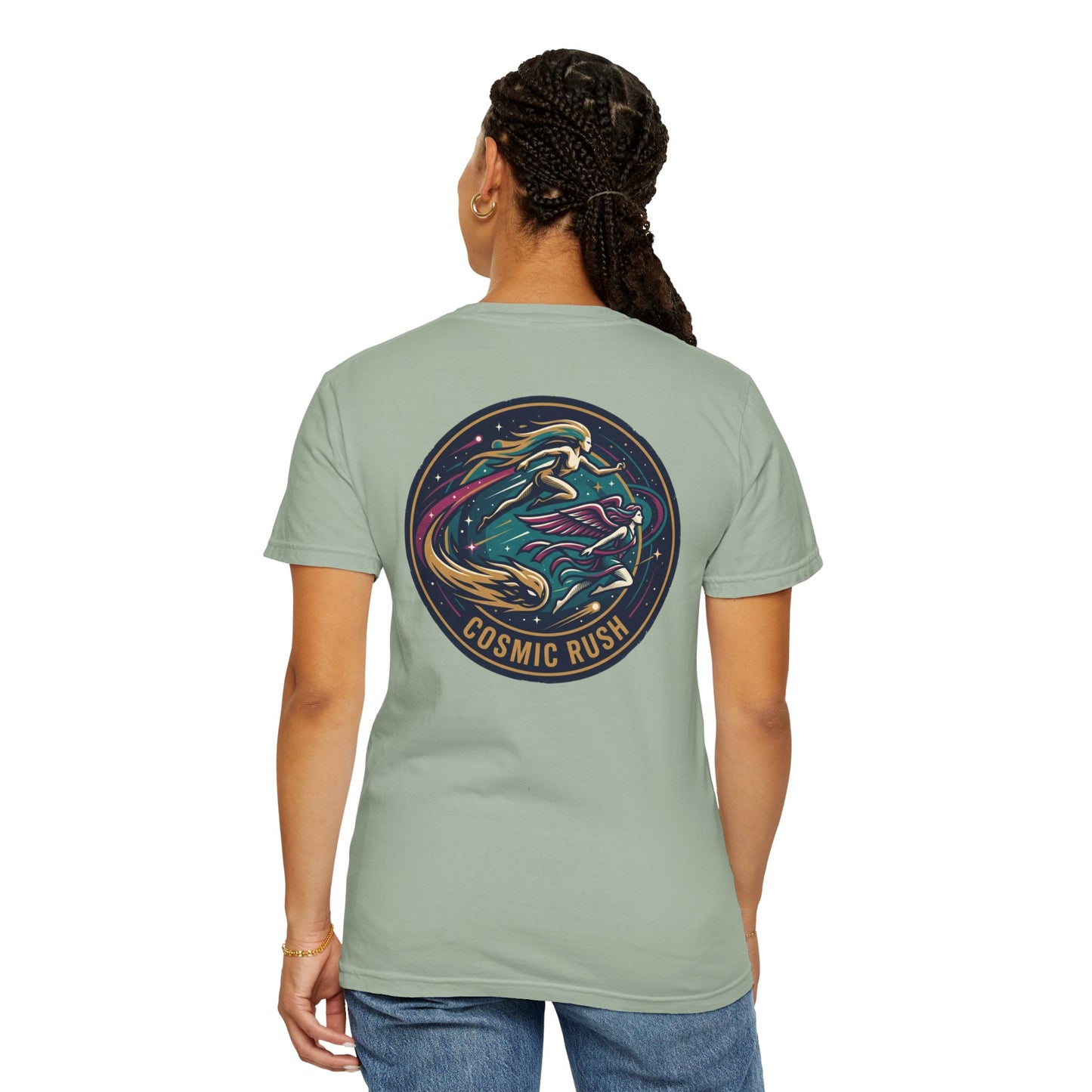 Cosmic Rush Skate T-Shirt – Retro Space Surf Graphic Tee | Vintage Cosmic Wave Shirt, Unisex Casual Tee