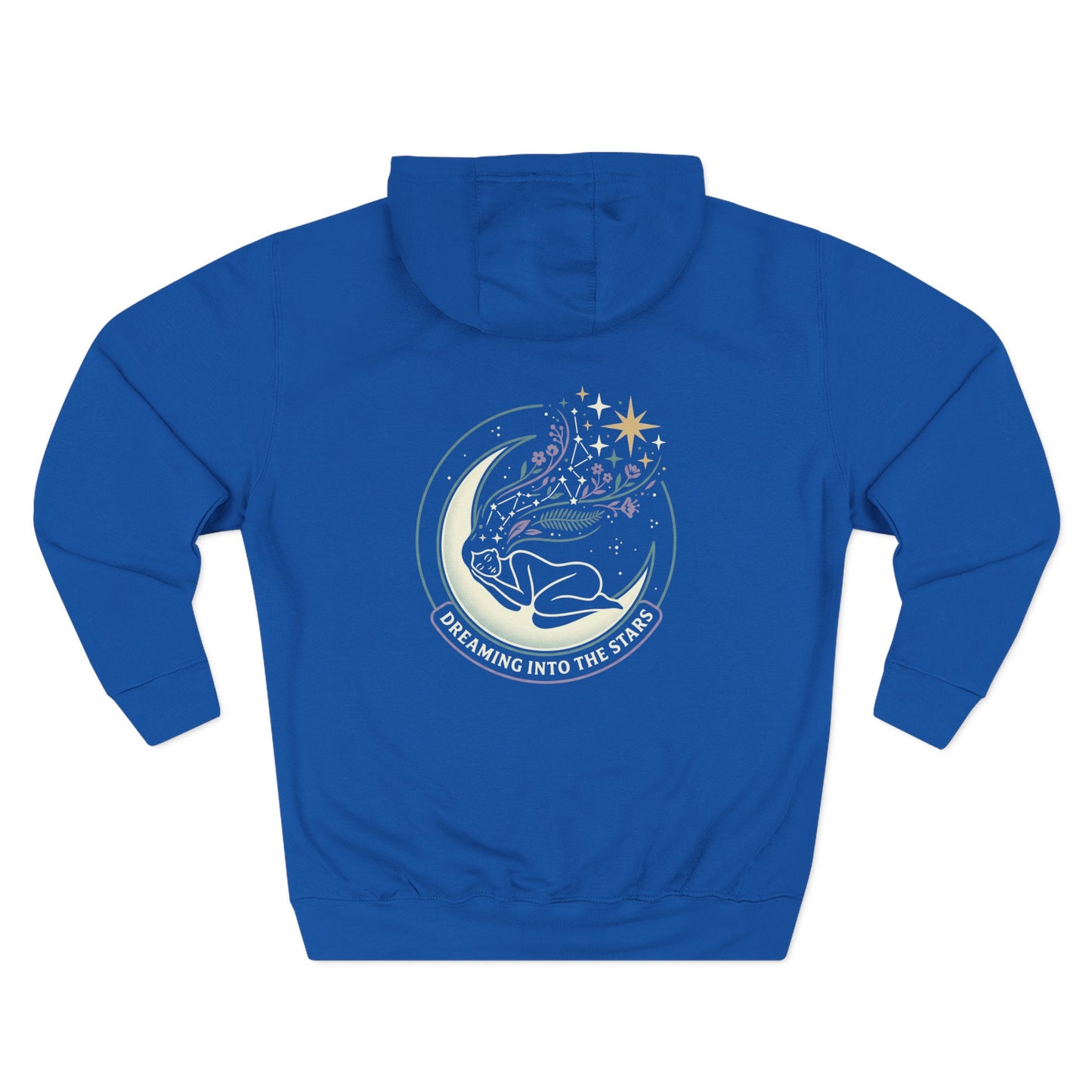 Moonlight Floral Hoodie – Celestial Moon & Botanical Graphic Hoodie | Spiritual Nature Aesthetic, Cosmic Hoodie, Unisex Hoodie