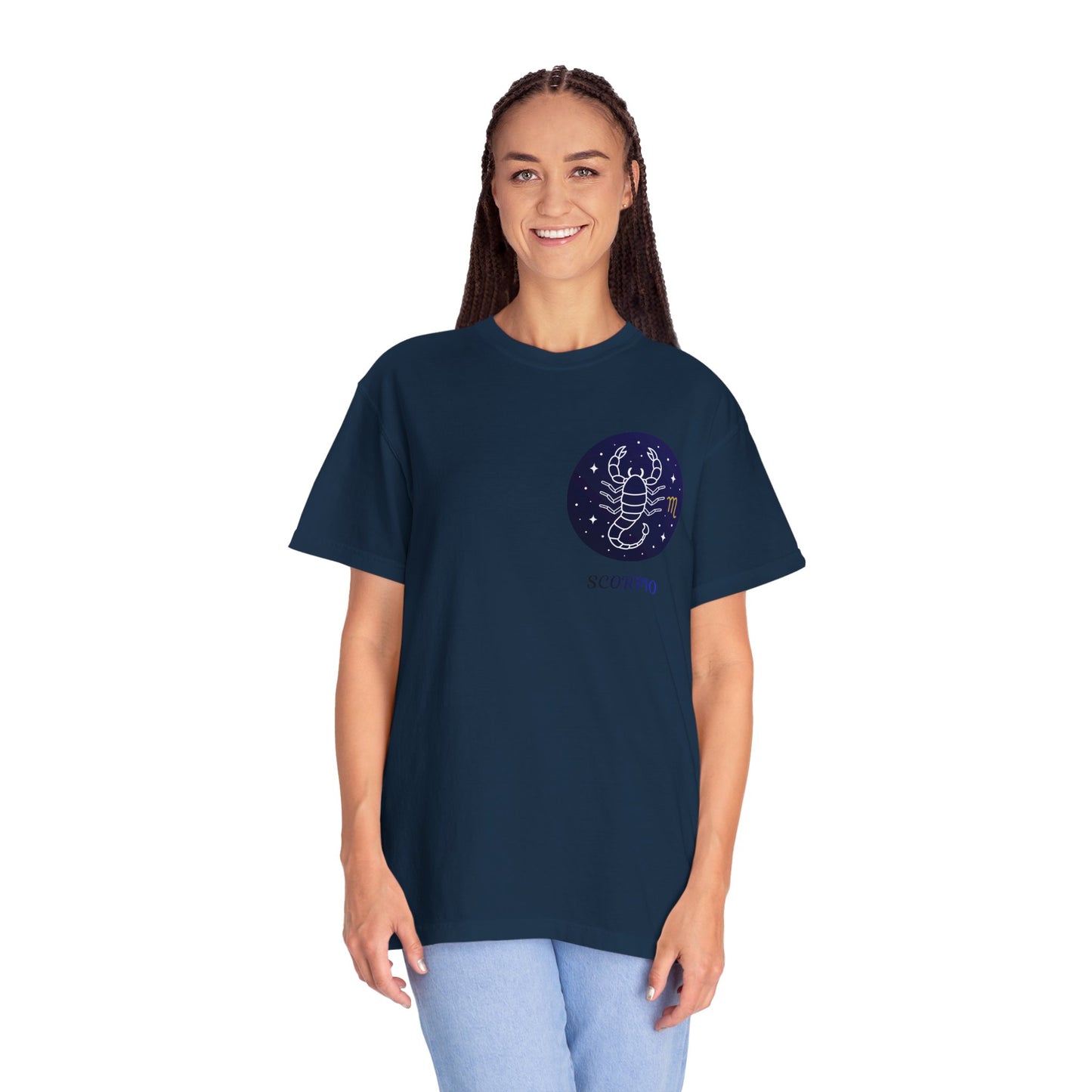 Scorpio Unisex Garment-Dyed T-Shirt – Zodiac Astrology Graphic Tee | Vintage Celestial Star Sign Shirt