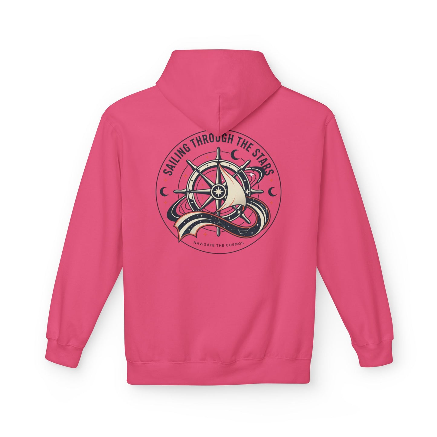 Celestial Nautical Hoodie – Spiritual Ocean Compass & Swirl Design | Astrology, Cosmic Streetwear, Unisex Hoodie