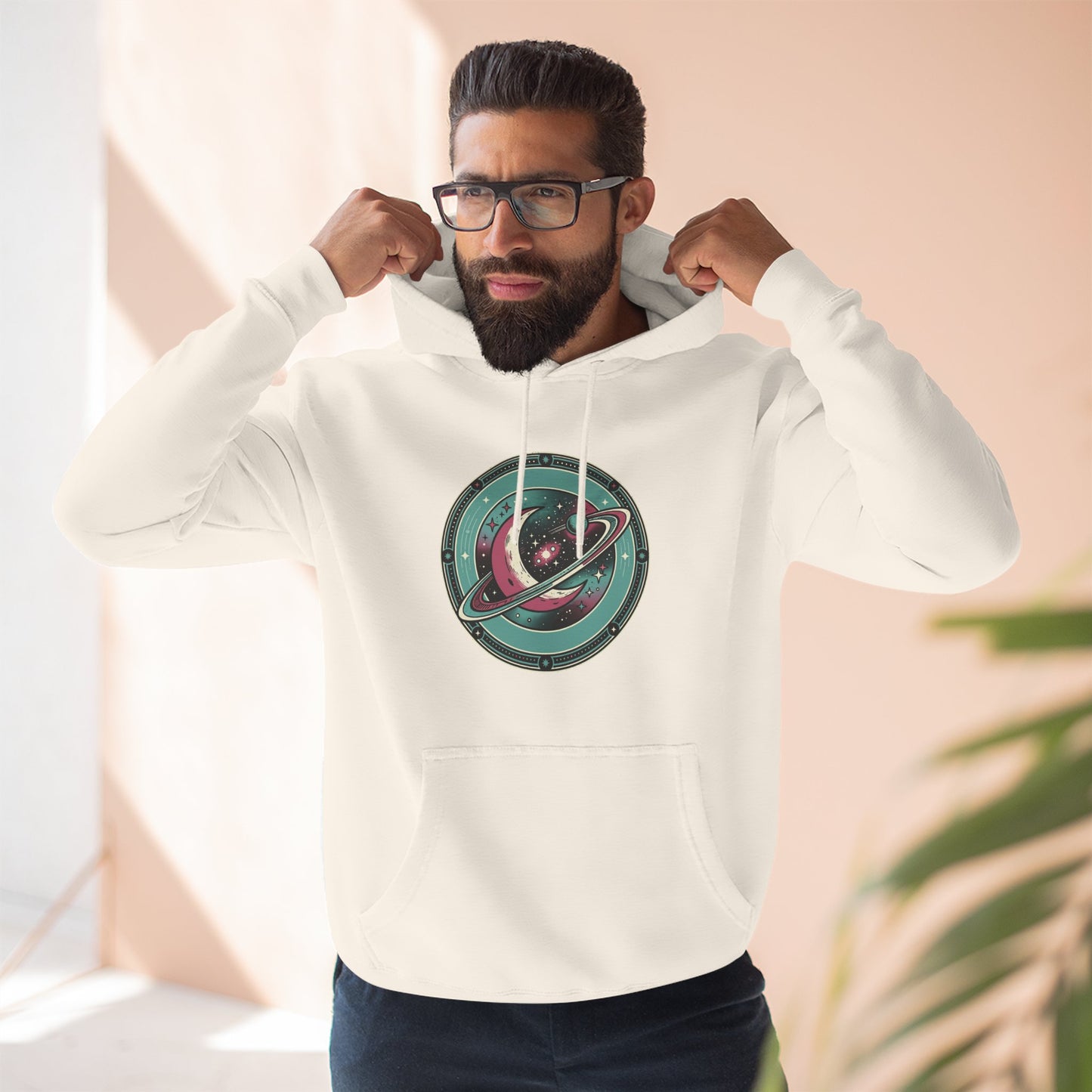 Saturn Planet Hoodie – Retro Space Ring Graphic Hoodie | Minimal Cosmic Aesthetic, Astronomy Hoodie, Unisex Hoodie