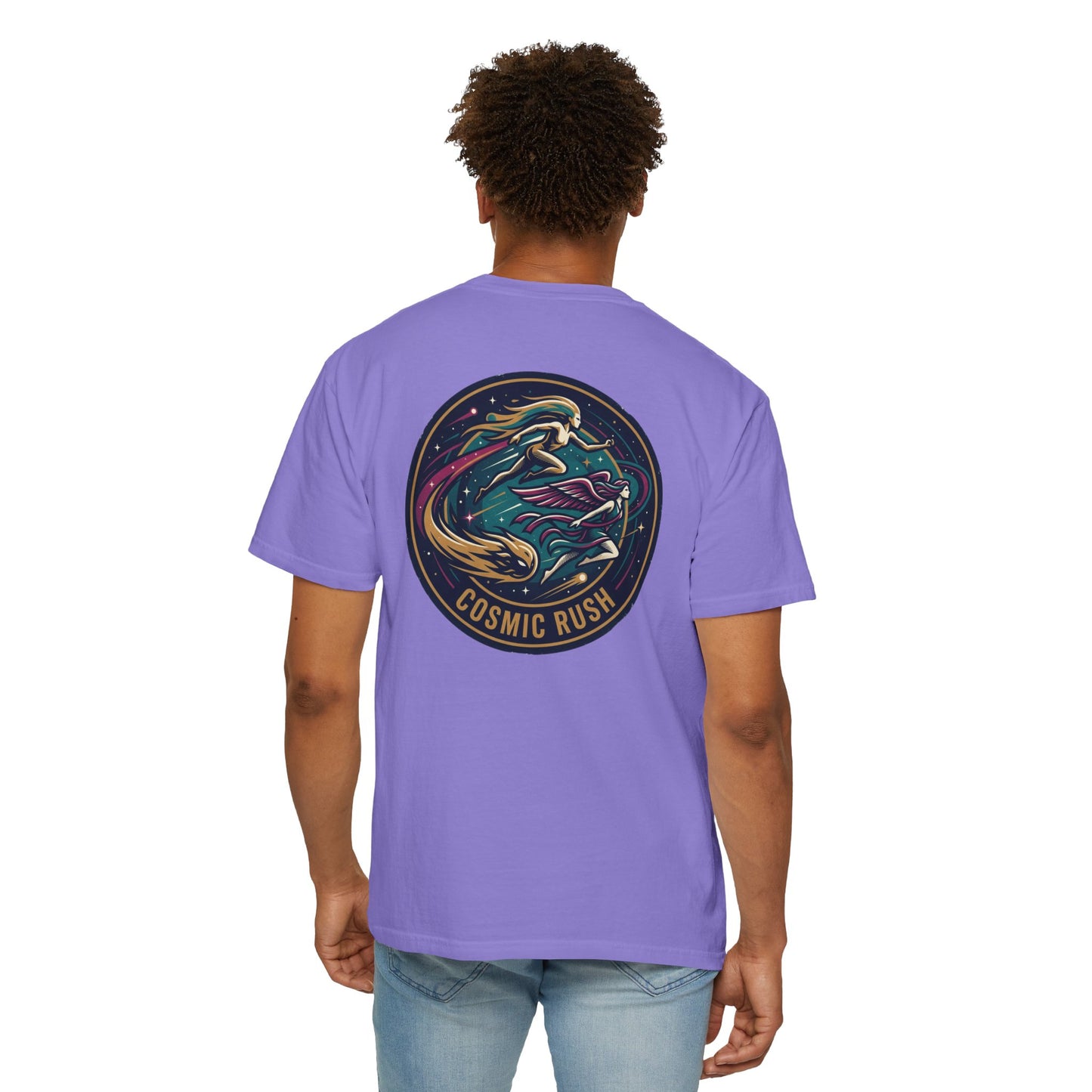 Cosmic Rush Skate T-Shirt – Retro Space Surf Graphic Tee | Vintage Cosmic Wave Shirt, Unisex Casual Tee