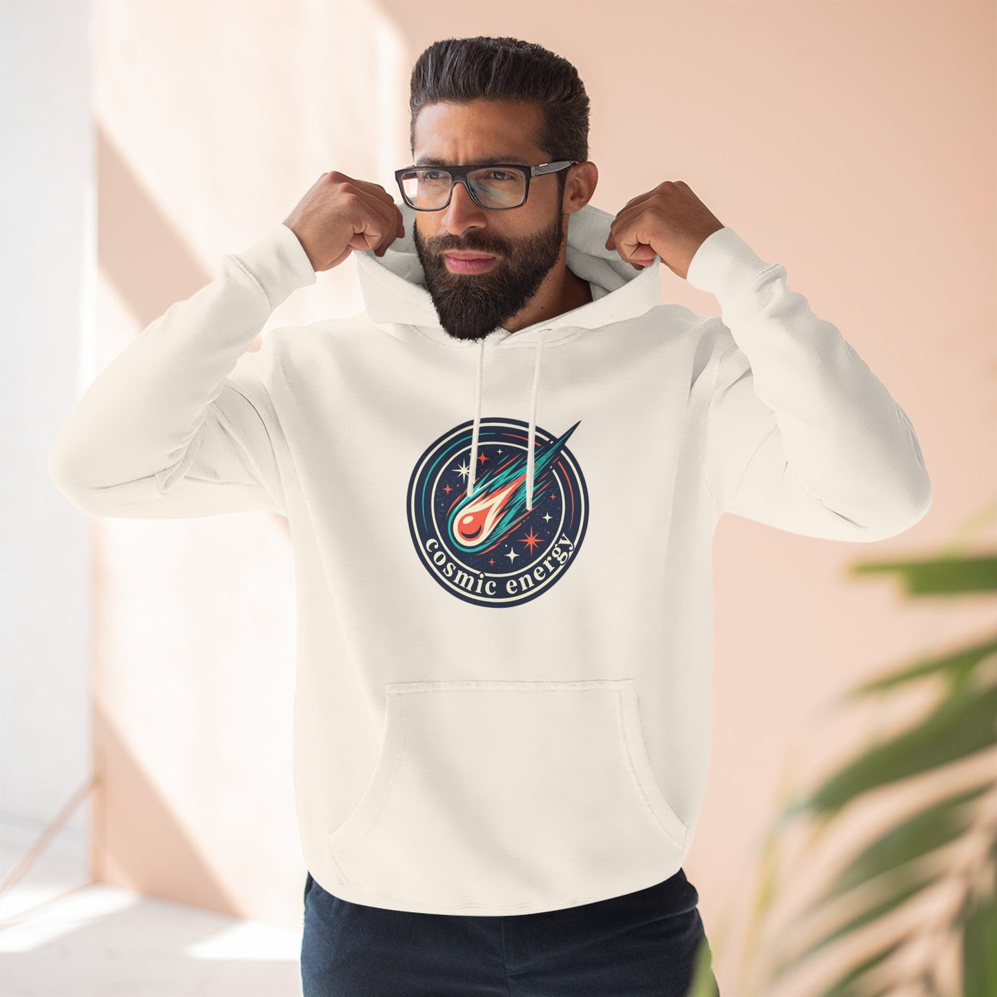 Cosmic Energy Hoodie – Meteor & Shooting Star Graphic Hoodie | Space Aesthetic, Celestial Streetwear, Unisex Hoodie