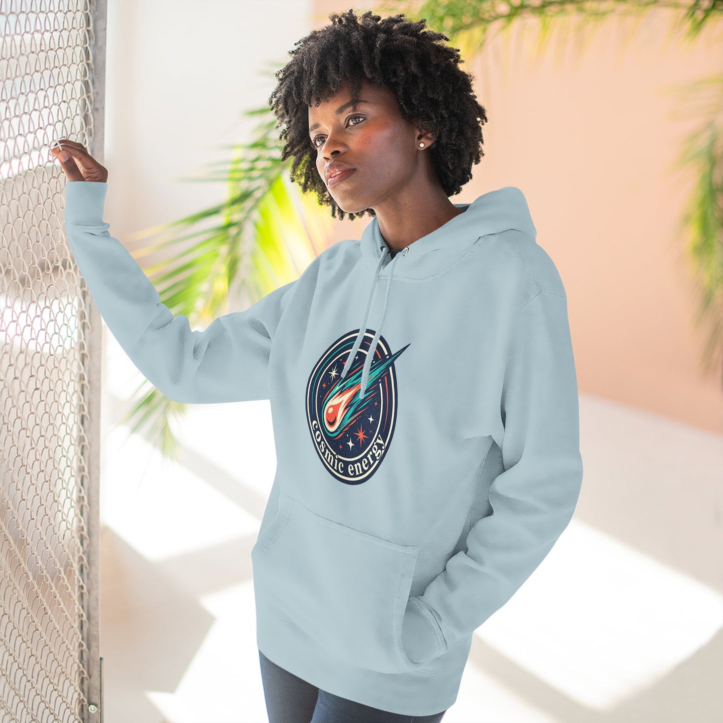 Cosmic Energy Hoodie – Meteor & Shooting Star Graphic Hoodie | Space Aesthetic, Celestial Streetwear, Unisex Hoodie