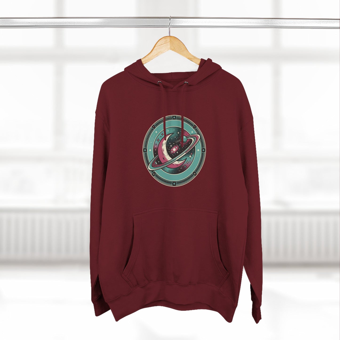 Saturn Planet Hoodie – Retro Space Ring Graphic Hoodie | Minimal Cosmic Aesthetic, Astronomy Hoodie, Unisex Hoodie