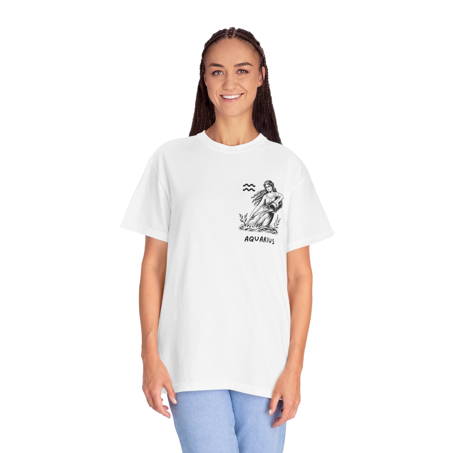 Aquarius Zodiac T-Shirt – Vintage Water Bearer Astrology Tee | Celestial Star Sign Shirt