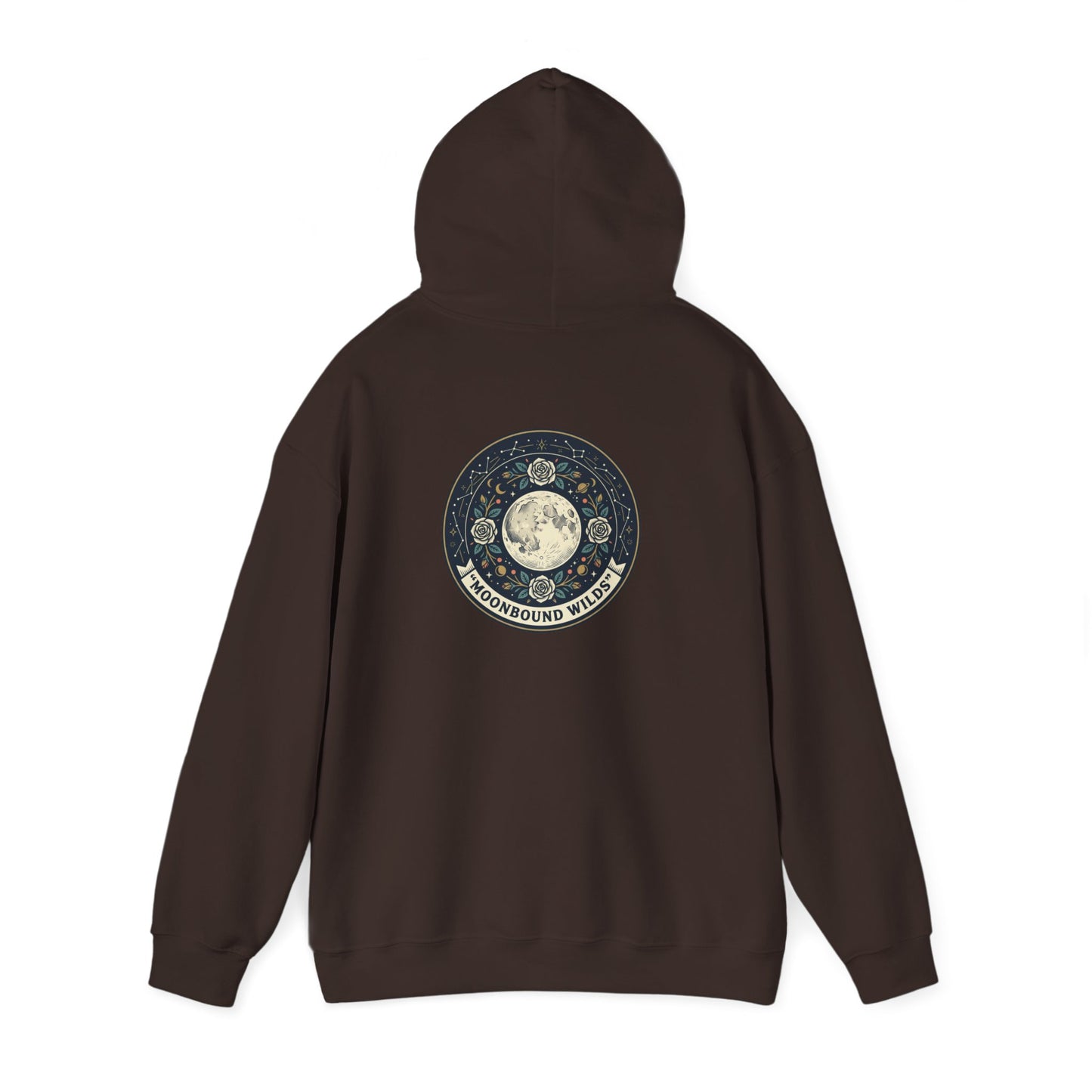 Moonbound Wilds Hoodie – Celestial Wolf Moon Graphic Sweatshirt | Vintage Cosmic Streetwear