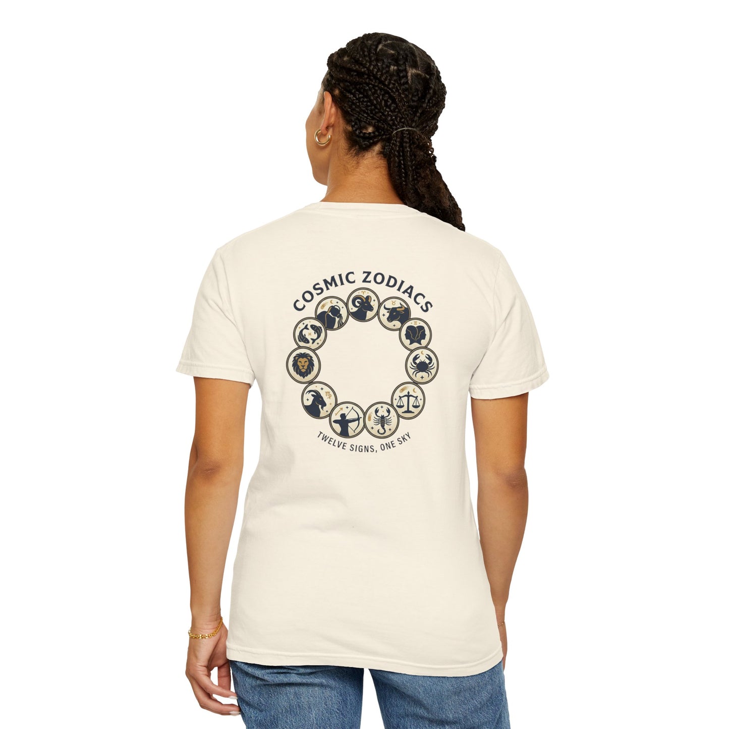 Zodiac Circle T-Shirt – Cosmic Zodiac Astrology Graphic Tee | Celestial Star Sign Shirt, Unisex Tee