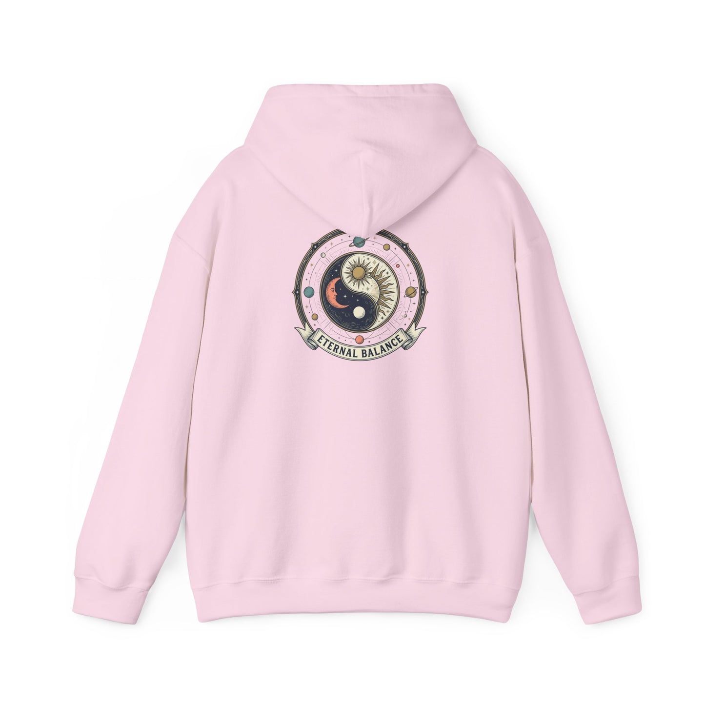 Yin Yang Eternal Balance Hoodie – Sun & Moon Spiritual Graphic Sweatshirt | Minimal Zen Streetwear