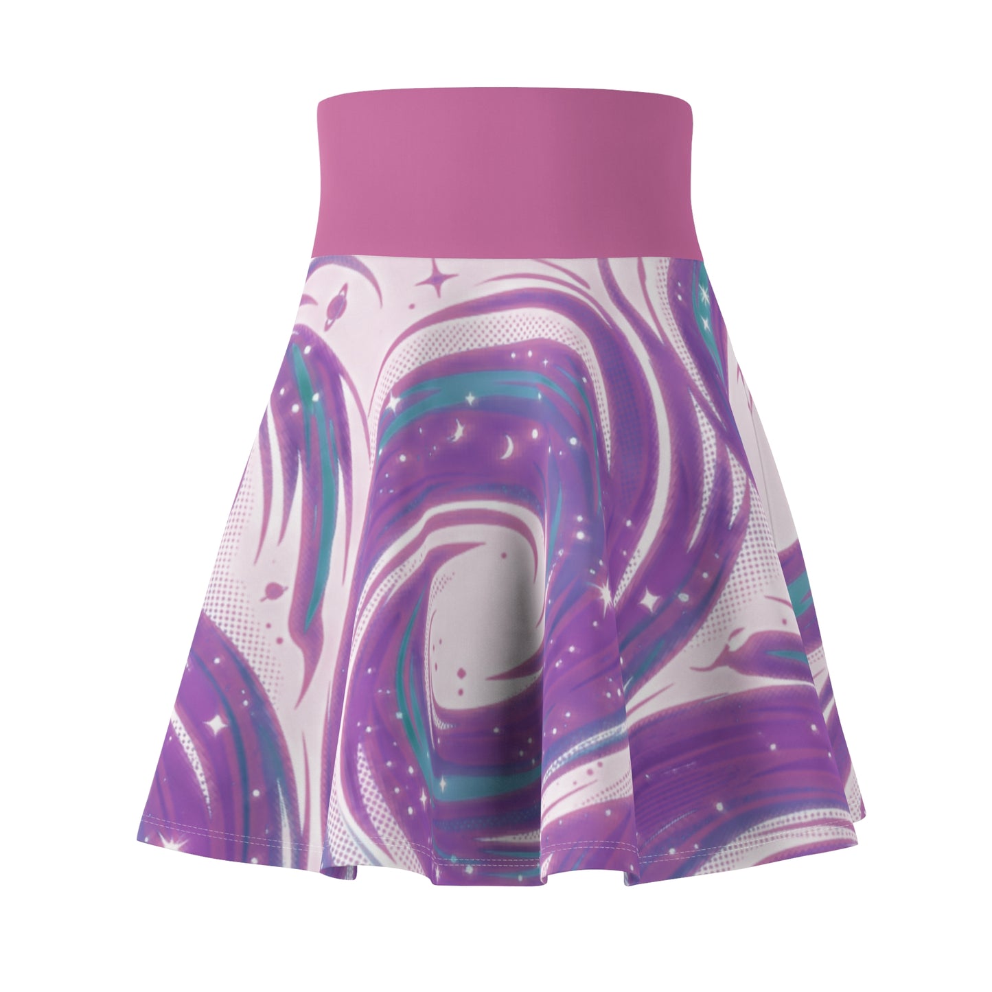 Pastel Marble Skater Skirt – Lavender & Teal Swirl Aesthetic Skirt | Women’s Flowy Soft Girl Skirt