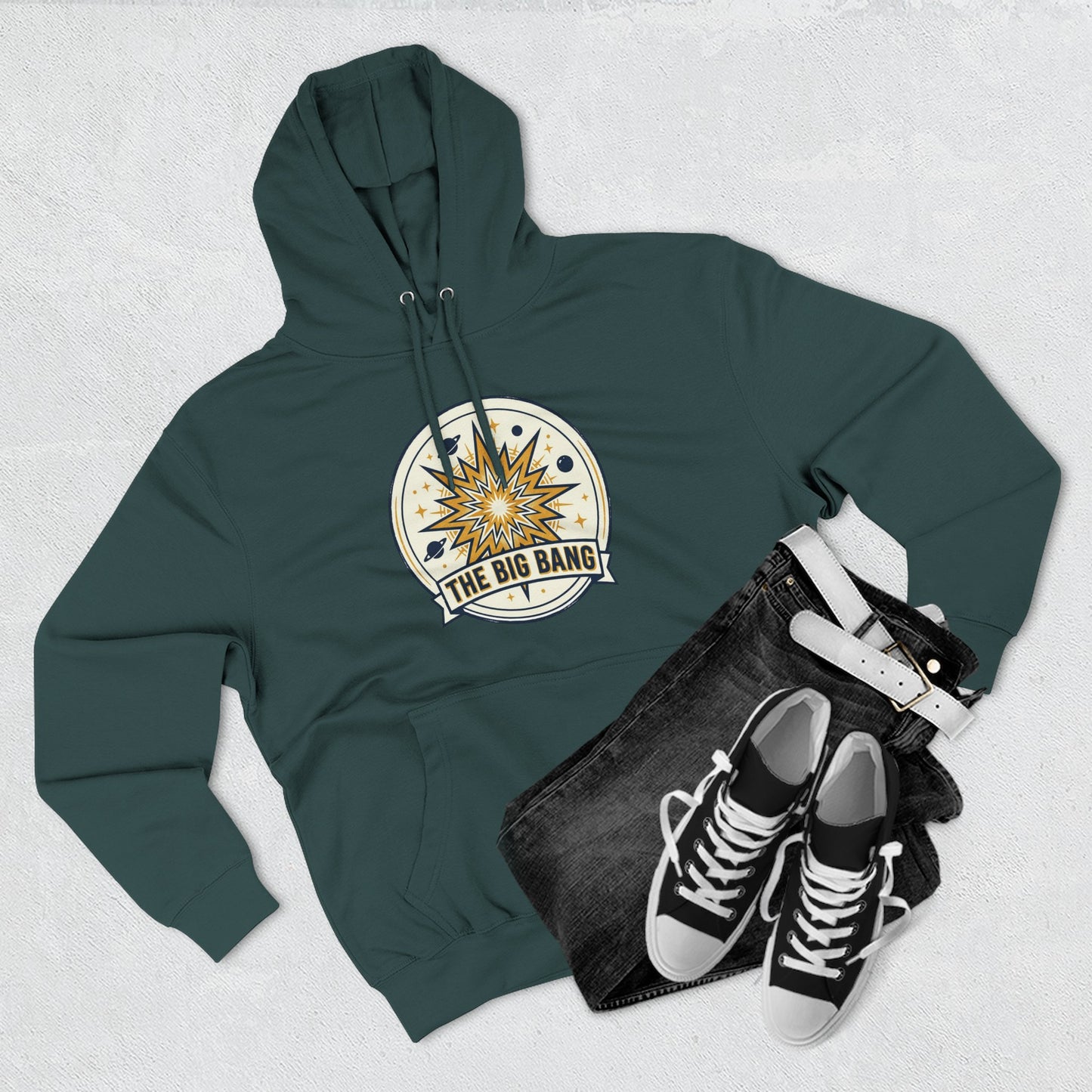 Big Bang Hoodie – Retro Starburst Universe Graphic Hoodie | Astronomy Science Hoodie, Cosmic Streetwear, Unisex Hoodie