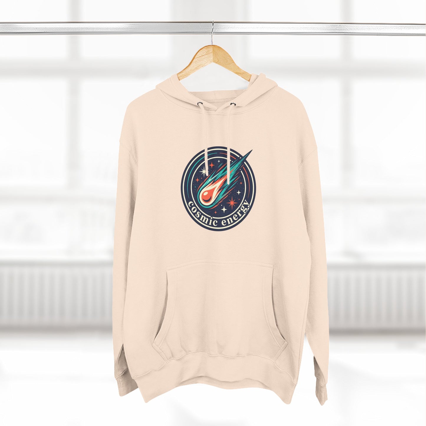Cosmic Energy Hoodie – Meteor & Shooting Star Graphic Hoodie | Space Aesthetic, Celestial Streetwear, Unisex Hoodie