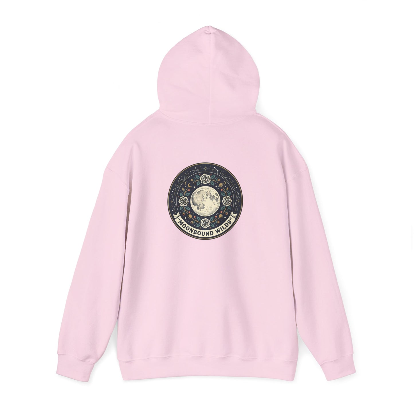 Moonbound Wilds Hoodie – Celestial Wolf Moon Graphic Sweatshirt | Vintage Cosmic Streetwear