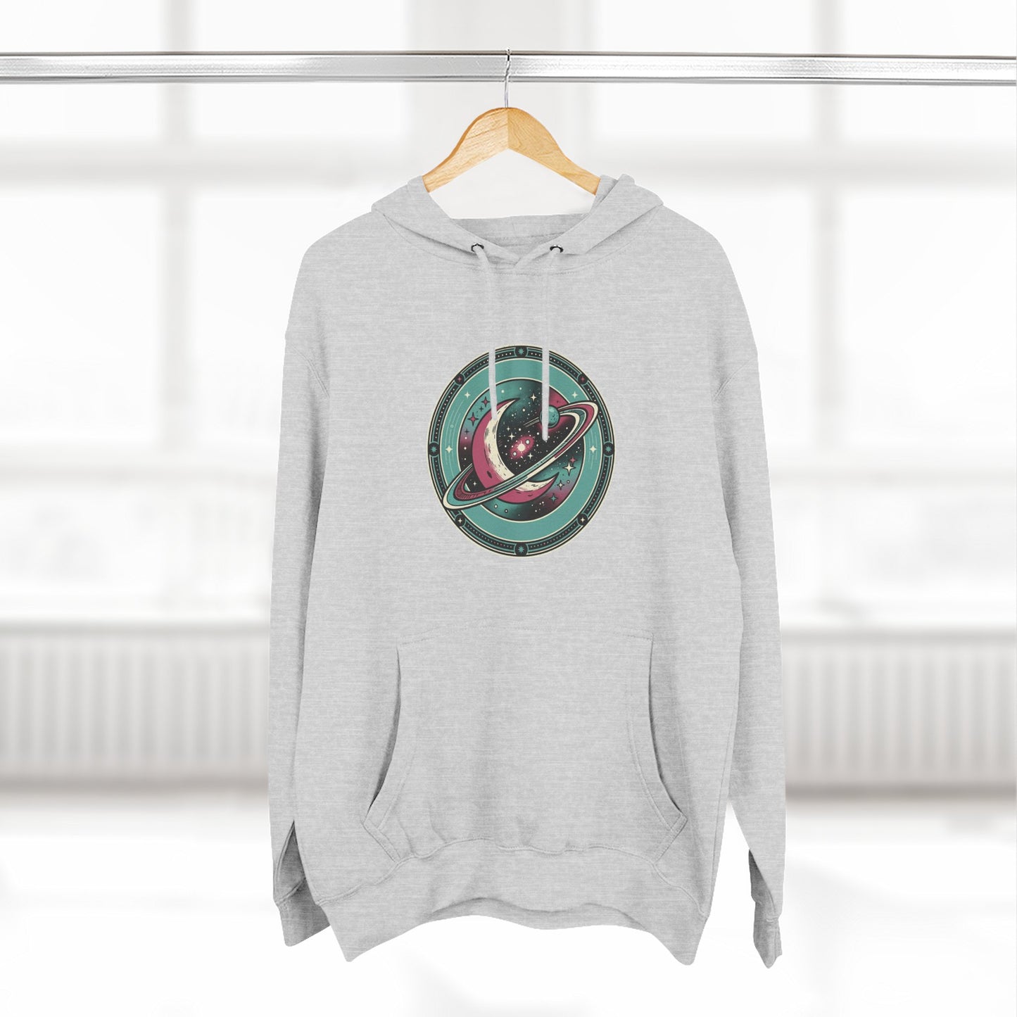 Saturn Planet Hoodie – Retro Space Ring Graphic Hoodie | Minimal Cosmic Aesthetic, Astronomy Hoodie, Unisex Hoodie