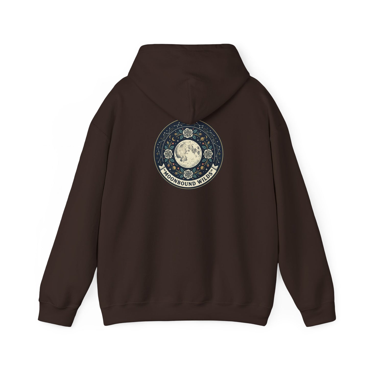 Moonbound Wilds Hoodie – Celestial Wolf Moon Graphic Sweatshirt | Vintage Cosmic Streetwear