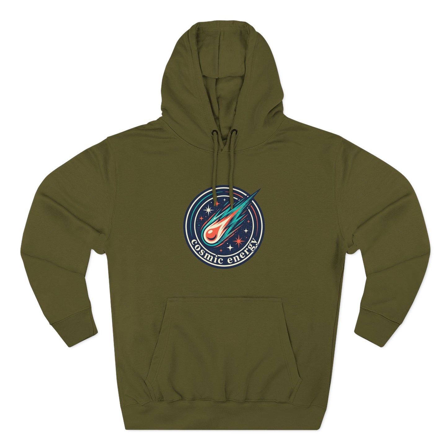 Cosmic Energy Hoodie – Meteor & Shooting Star Graphic Hoodie | Space Aesthetic, Celestial Streetwear, Unisex Hoodie