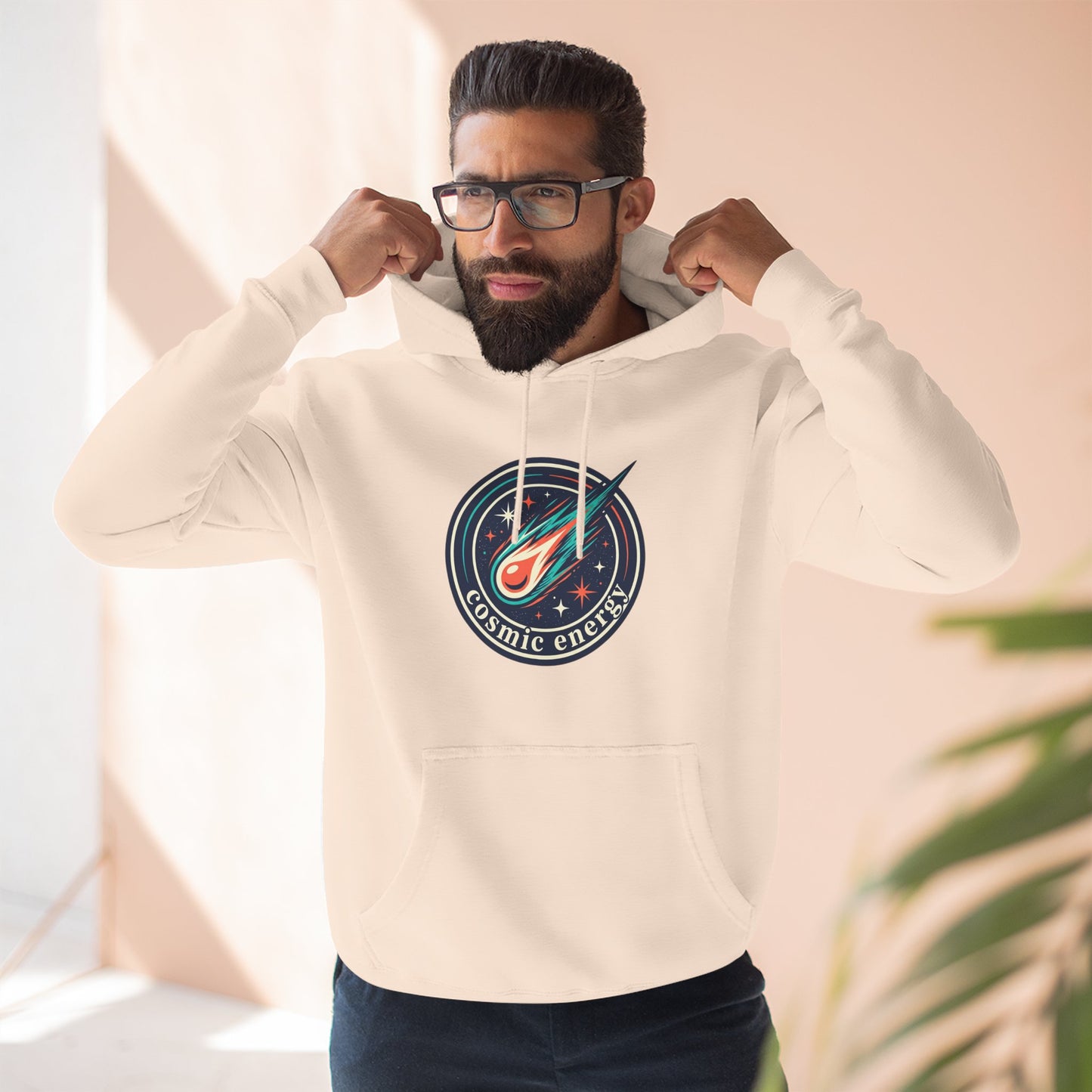 Cosmic Energy Hoodie – Meteor & Shooting Star Graphic Hoodie | Space Aesthetic, Celestial Streetwear, Unisex Hoodie