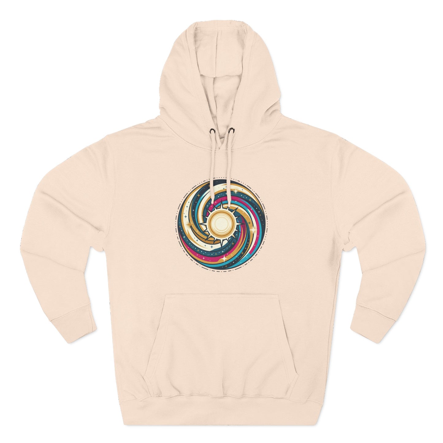 Swirl Sun Hoodie – Cosmic Spiral Sun Graphic Hoodie | Psychedelic Space Aesthetic, Celestial Streetwear, Unisex Hoodie