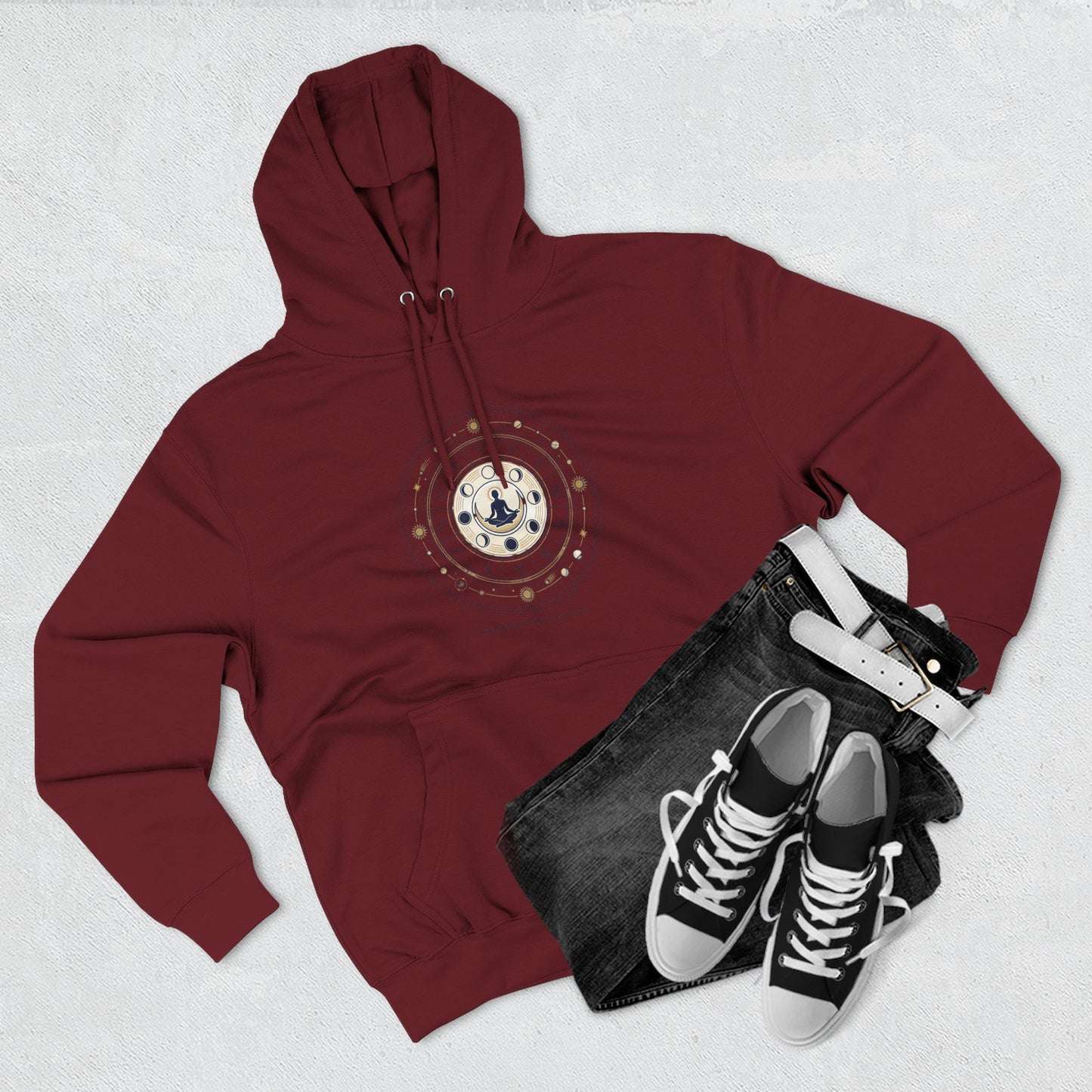 Zodiac Meditation Hoodie – Celestial Birth Chart Mandala Hoodie | Spiritual Astrology Sweatshirt, Unisex Hoodie