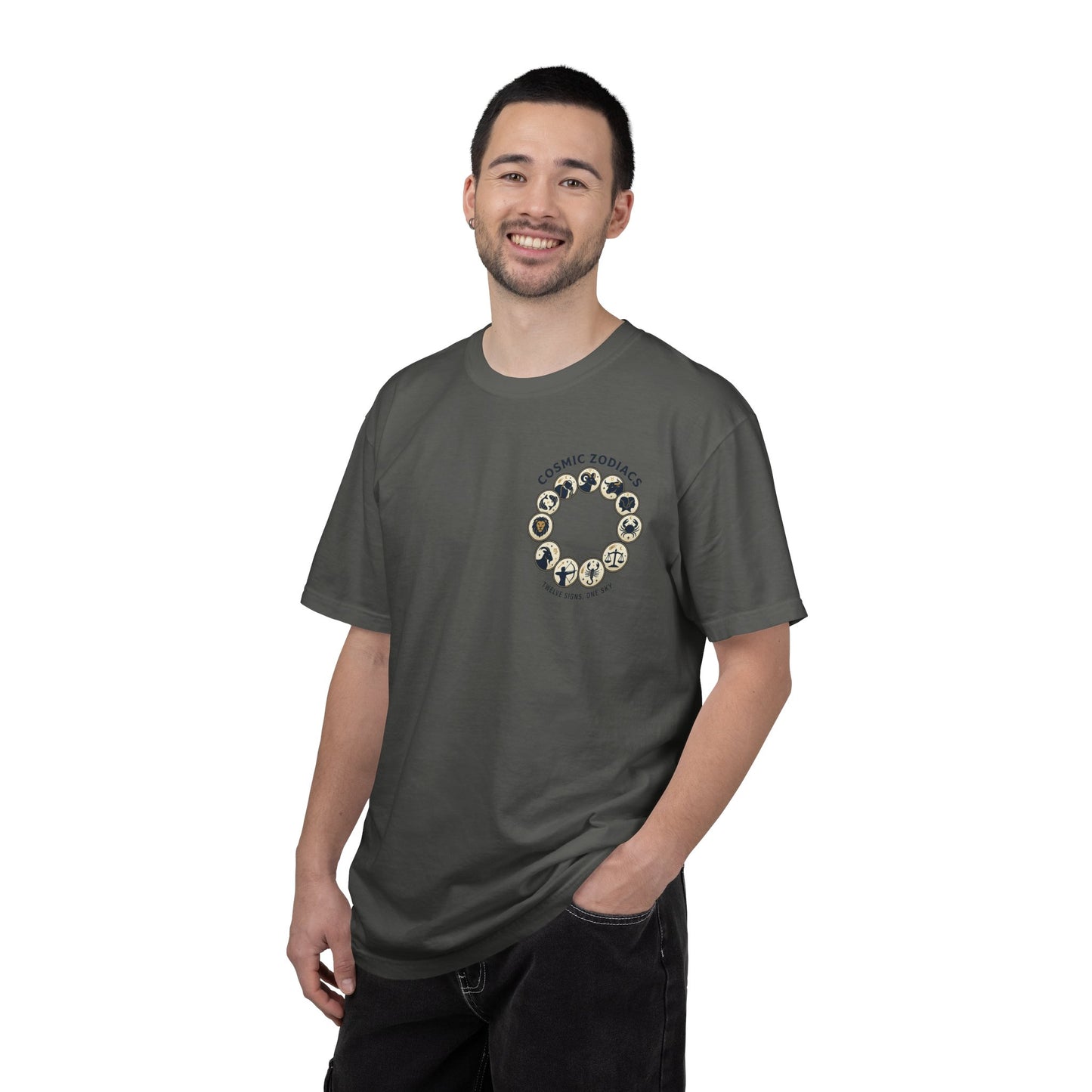 Zodiac Circle T-Shirt – Cosmic Zodiac Astrology Graphic Tee | Celestial Star Sign Shirt, Unisex Tee