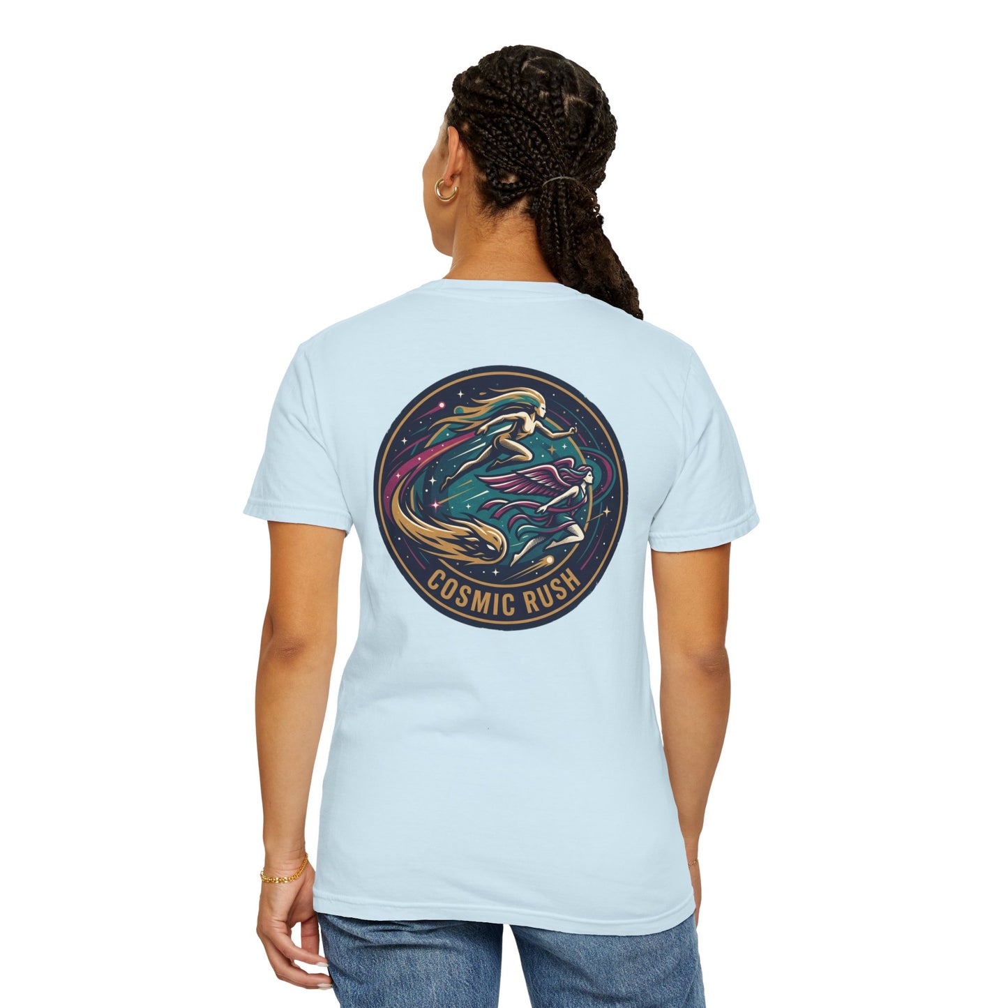 Cosmic Rush Skate T-Shirt – Retro Space Surf Graphic Tee | Vintage Cosmic Wave Shirt, Unisex Casual Tee