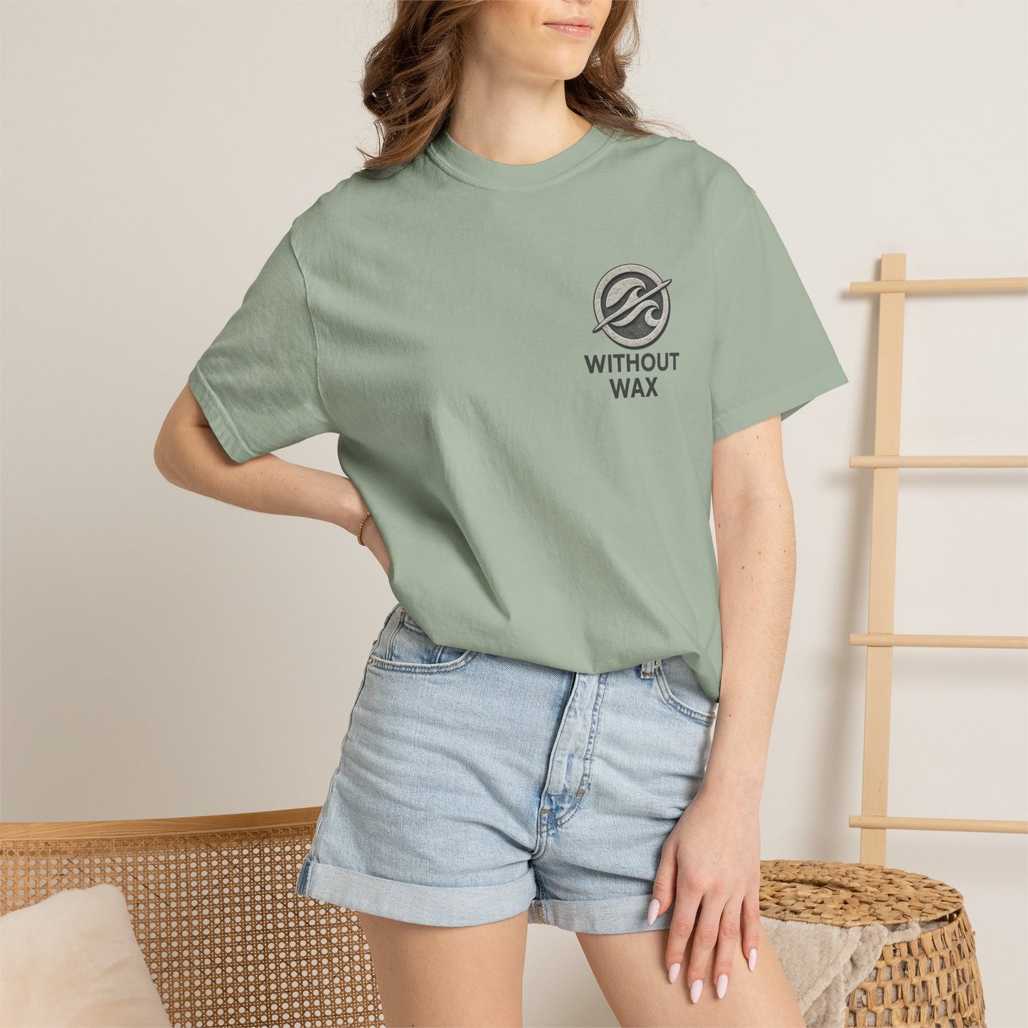 Without Wax Surf Logo T-Shirt – Coastal Wave Badge Graphic Tee | Vintage Streetwear Shirt