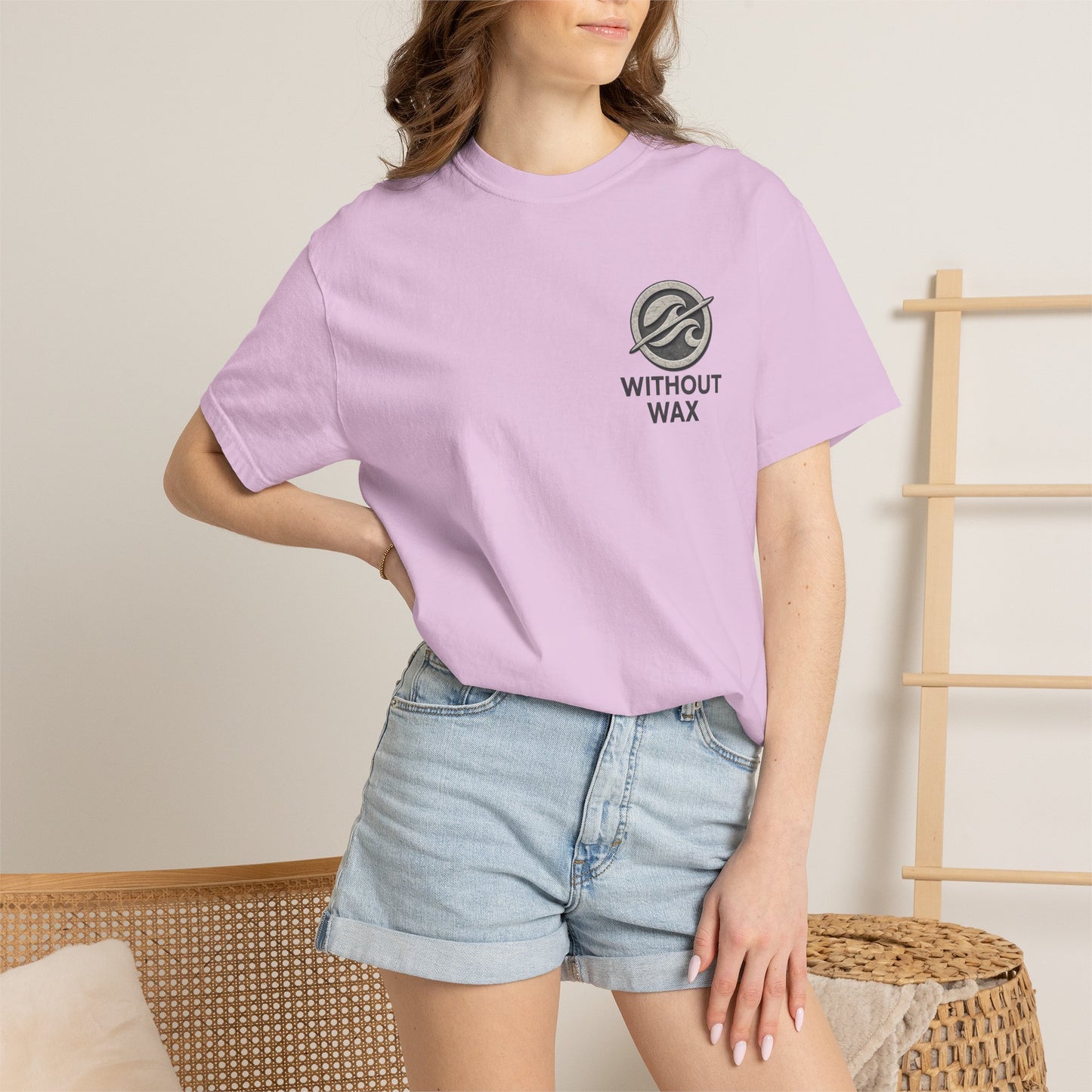 Without Wax Surf Logo T-Shirt – Coastal Wave Badge Graphic Tee | Vintage Streetwear Shirt