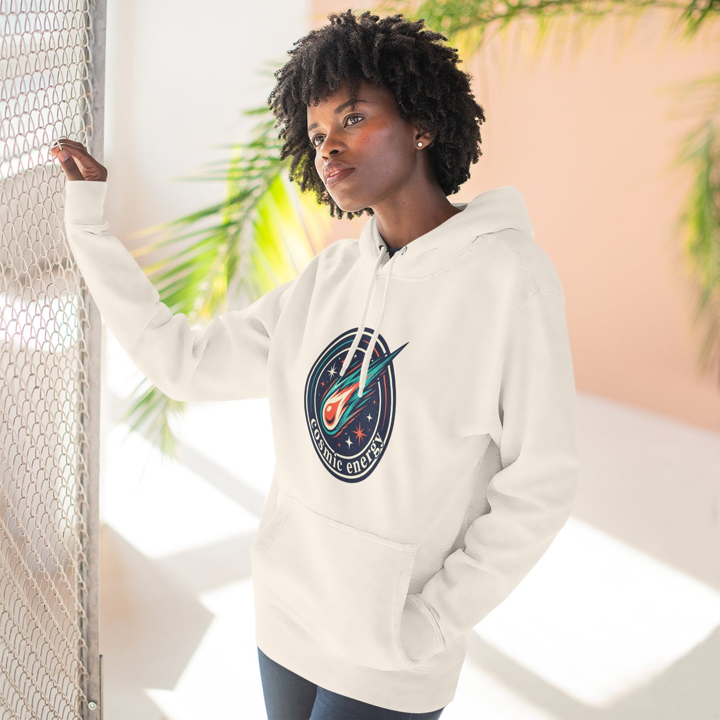 Cosmic Energy Hoodie – Meteor & Shooting Star Graphic Hoodie | Space Aesthetic, Celestial Streetwear, Unisex Hoodie