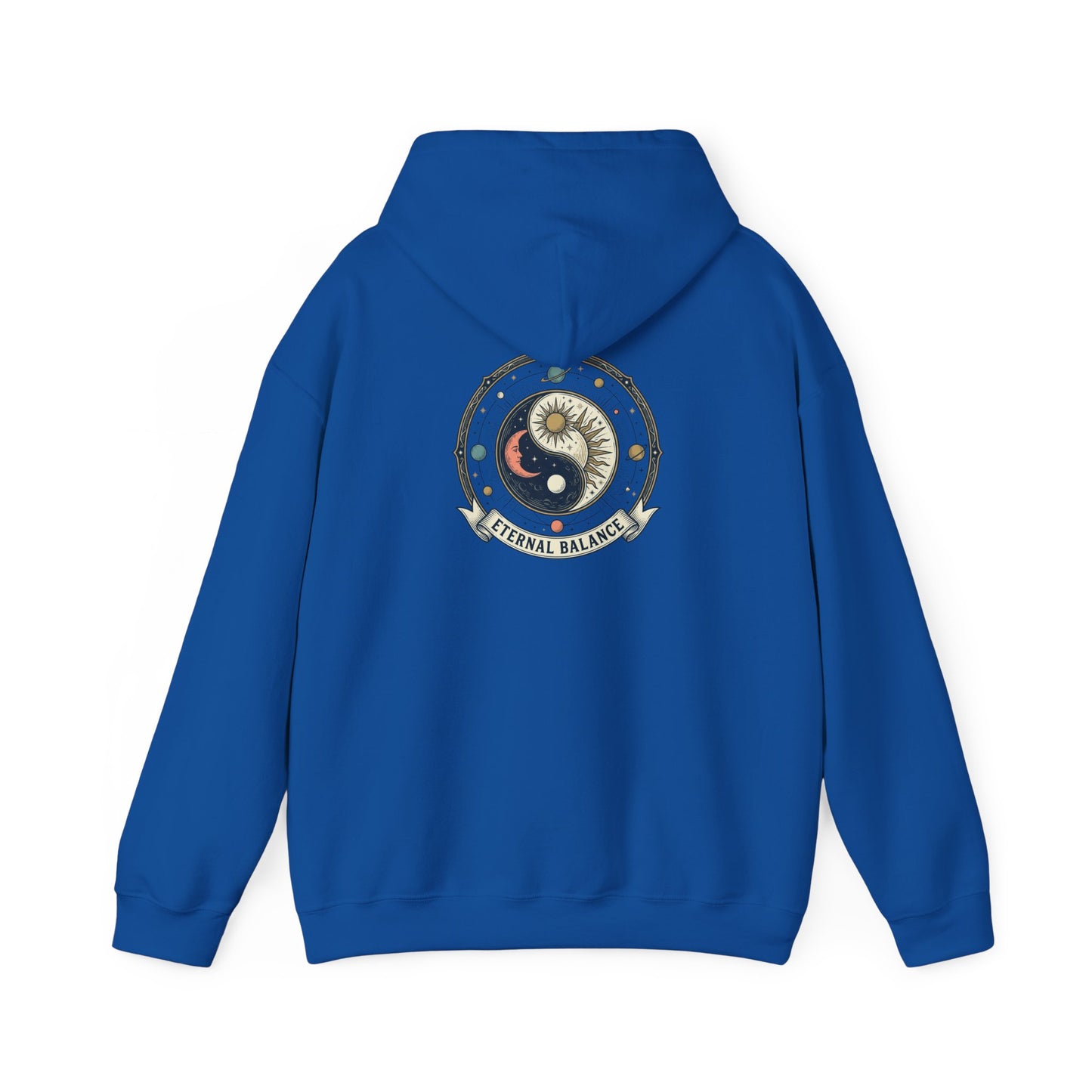 Yin Yang Eternal Balance Hoodie – Sun & Moon Spiritual Graphic Sweatshirt | Minimal Zen Streetwear