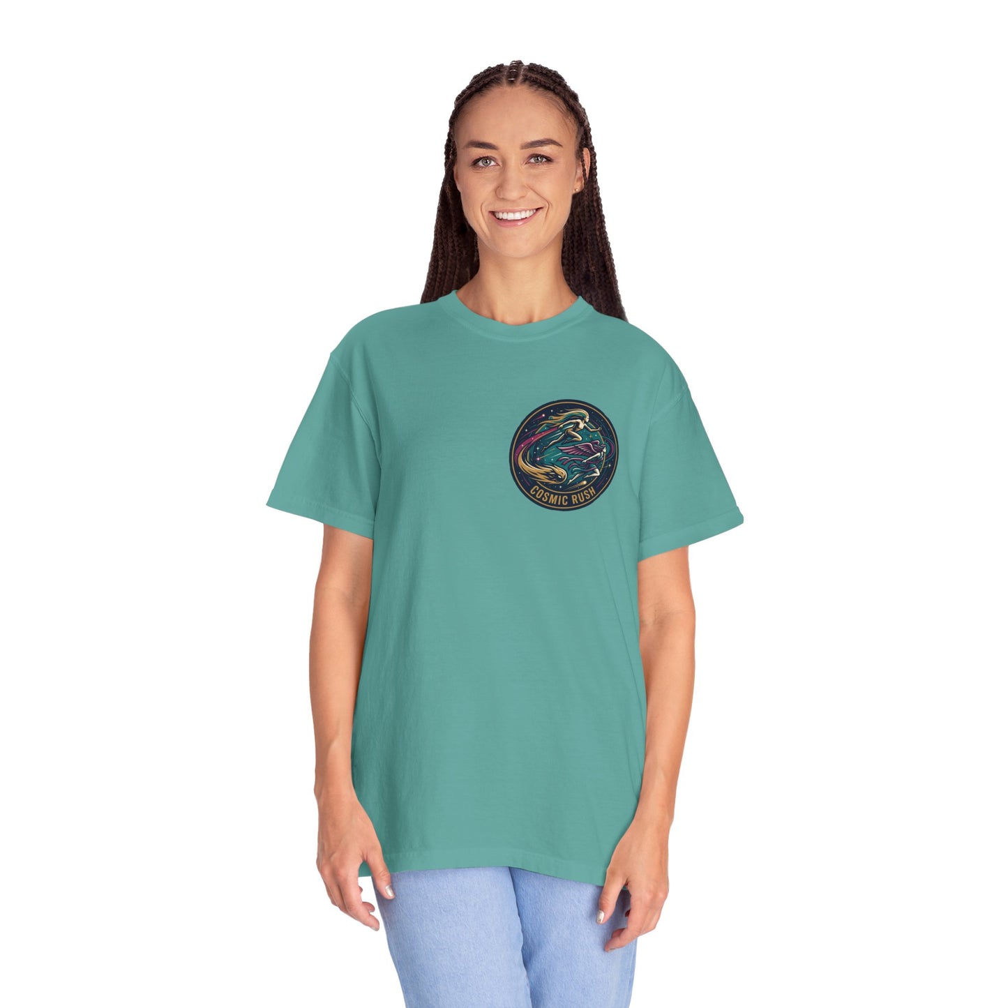 Cosmic Rush Skate T-Shirt – Retro Space Surf Graphic Tee | Vintage Cosmic Wave Shirt, Unisex Casual Tee
