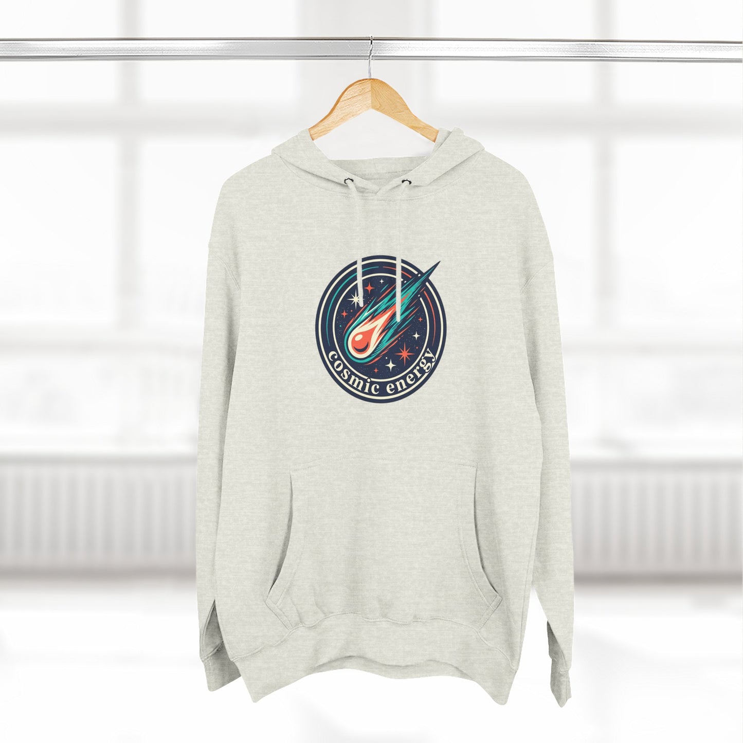 Cosmic Energy Hoodie – Meteor & Shooting Star Graphic Hoodie | Space Aesthetic, Celestial Streetwear, Unisex Hoodie