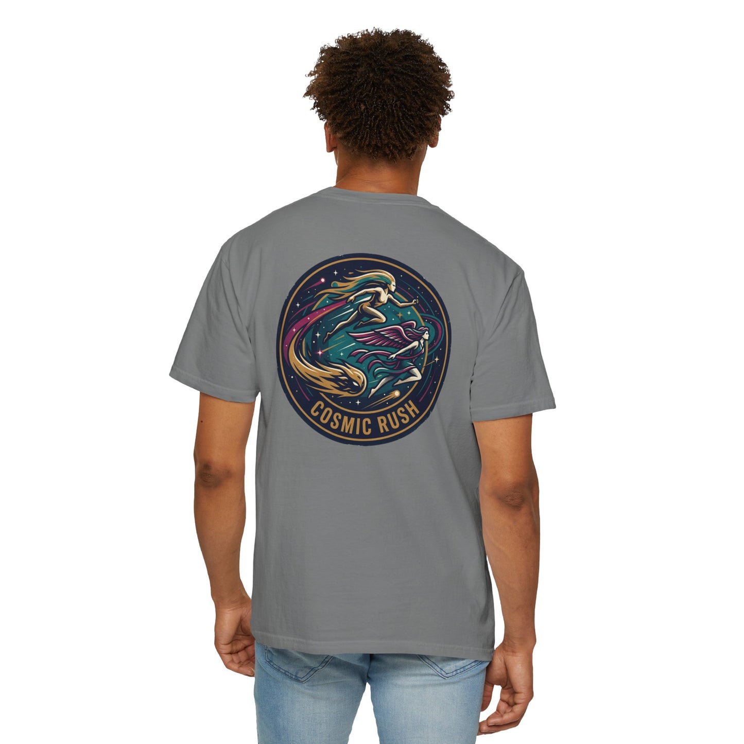 Cosmic Rush Skate T-Shirt – Retro Space Surf Graphic Tee | Vintage Cosmic Wave Shirt, Unisex Casual Tee