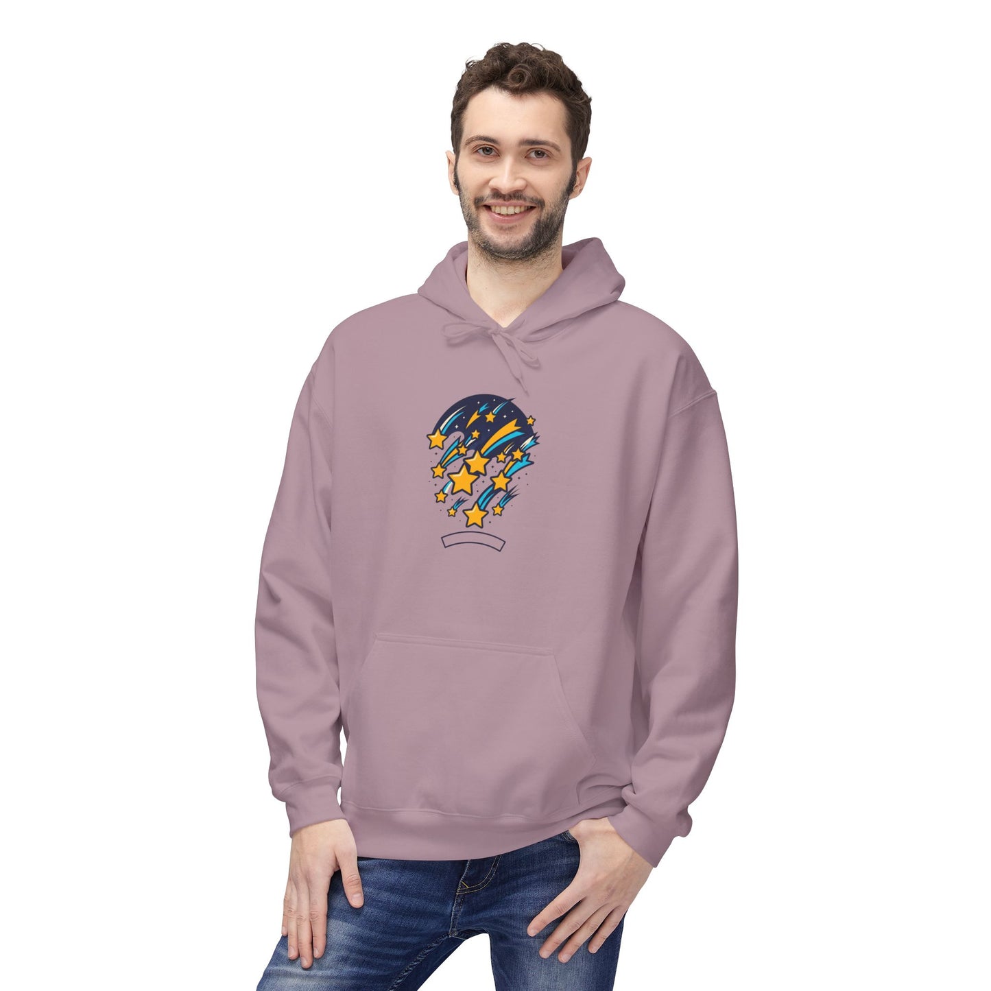 Starfall Hoodie – Shooting Stars Graphic Hoodie | Celestial Aesthetic, Cosmic Streetwear, Unisex Pullover
