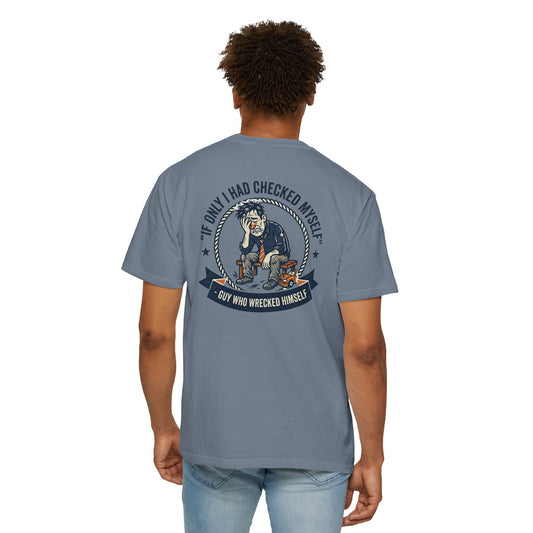 Funny Self Reflection T-Shirt – “If Only I Had Checked Myself” Vintage Humor Tee | Sarcastic Graphic Shirt