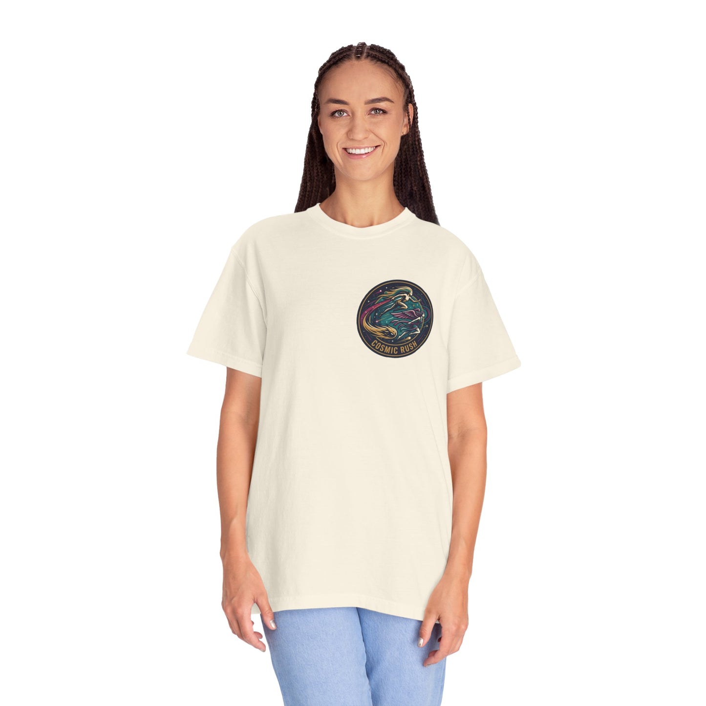 Cosmic Rush Skate T-Shirt – Retro Space Surf Graphic Tee | Vintage Cosmic Wave Shirt, Unisex Casual Tee