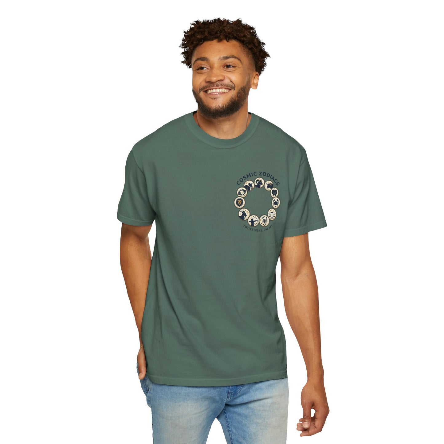 Zodiac Circle T-Shirt – Cosmic Zodiac Astrology Graphic Tee | Celestial Star Sign Shirt, Unisex Tee