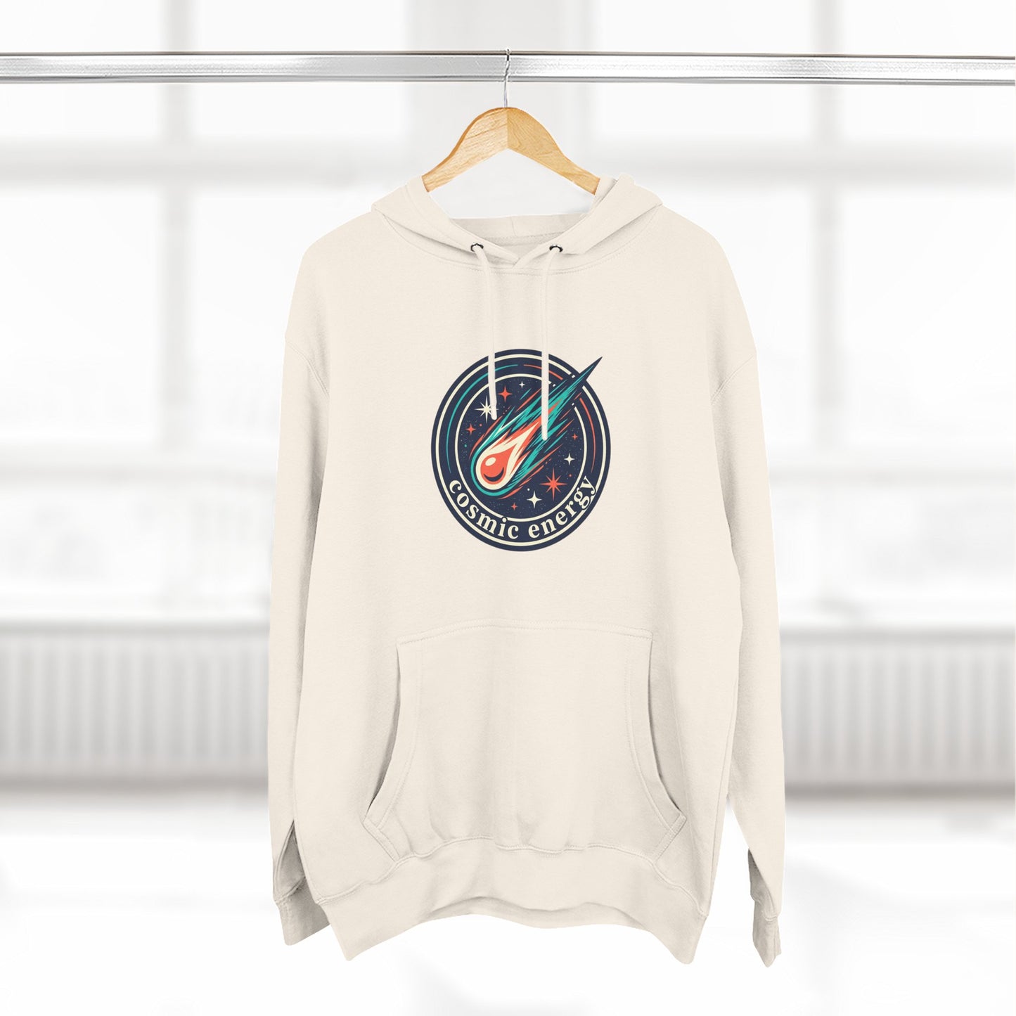 Cosmic Energy Hoodie – Meteor & Shooting Star Graphic Hoodie | Space Aesthetic, Celestial Streetwear, Unisex Hoodie