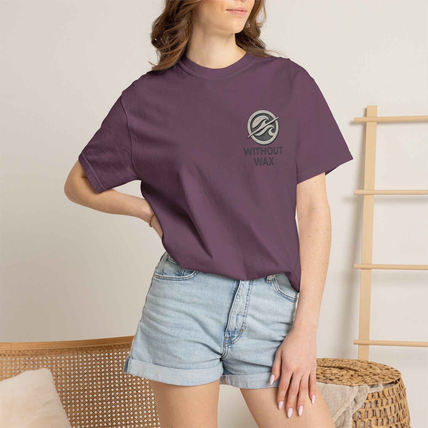 Without Wax Surf Logo T-Shirt – Coastal Wave Badge Graphic Tee | Vintage Streetwear Shirt