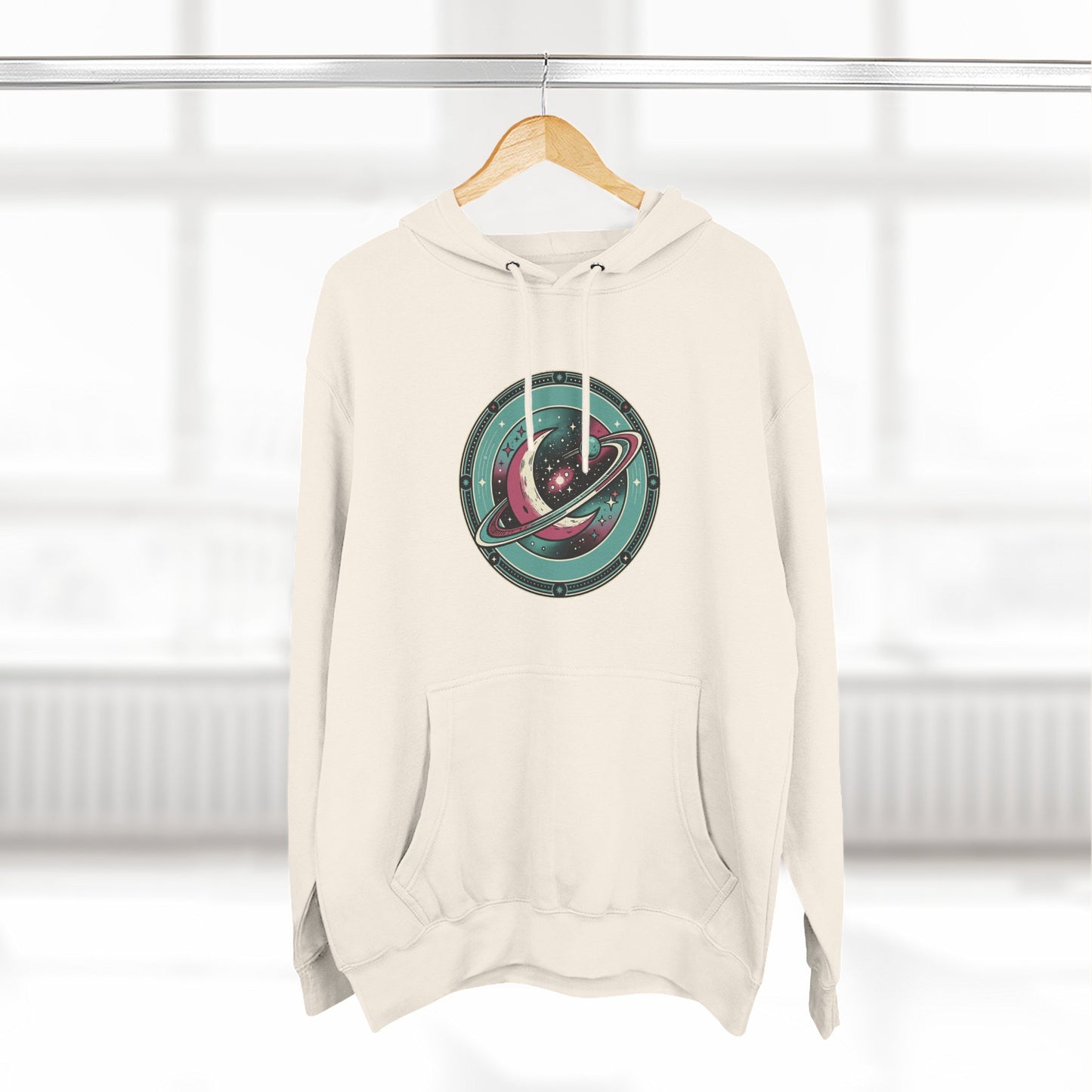 Saturn Planet Hoodie – Retro Space Ring Graphic Hoodie | Minimal Cosmic Aesthetic, Astronomy Hoodie, Unisex Hoodie