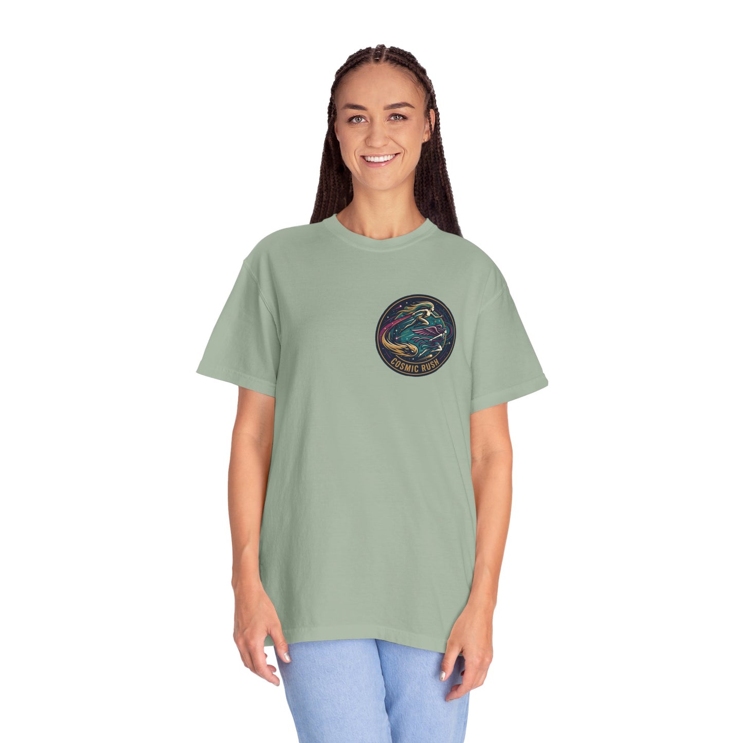 Cosmic Rush Skate T-Shirt – Retro Space Surf Graphic Tee | Vintage Cosmic Wave Shirt, Unisex Casual Tee