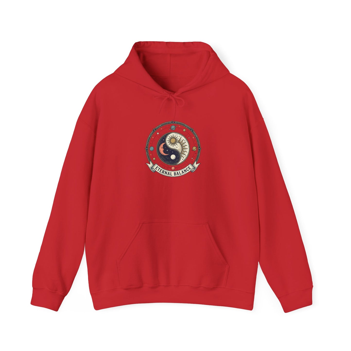 Yin Yang Eternal Balance Hoodie – Sun & Moon Spiritual Graphic Sweatshirt | Minimal Zen Streetwear