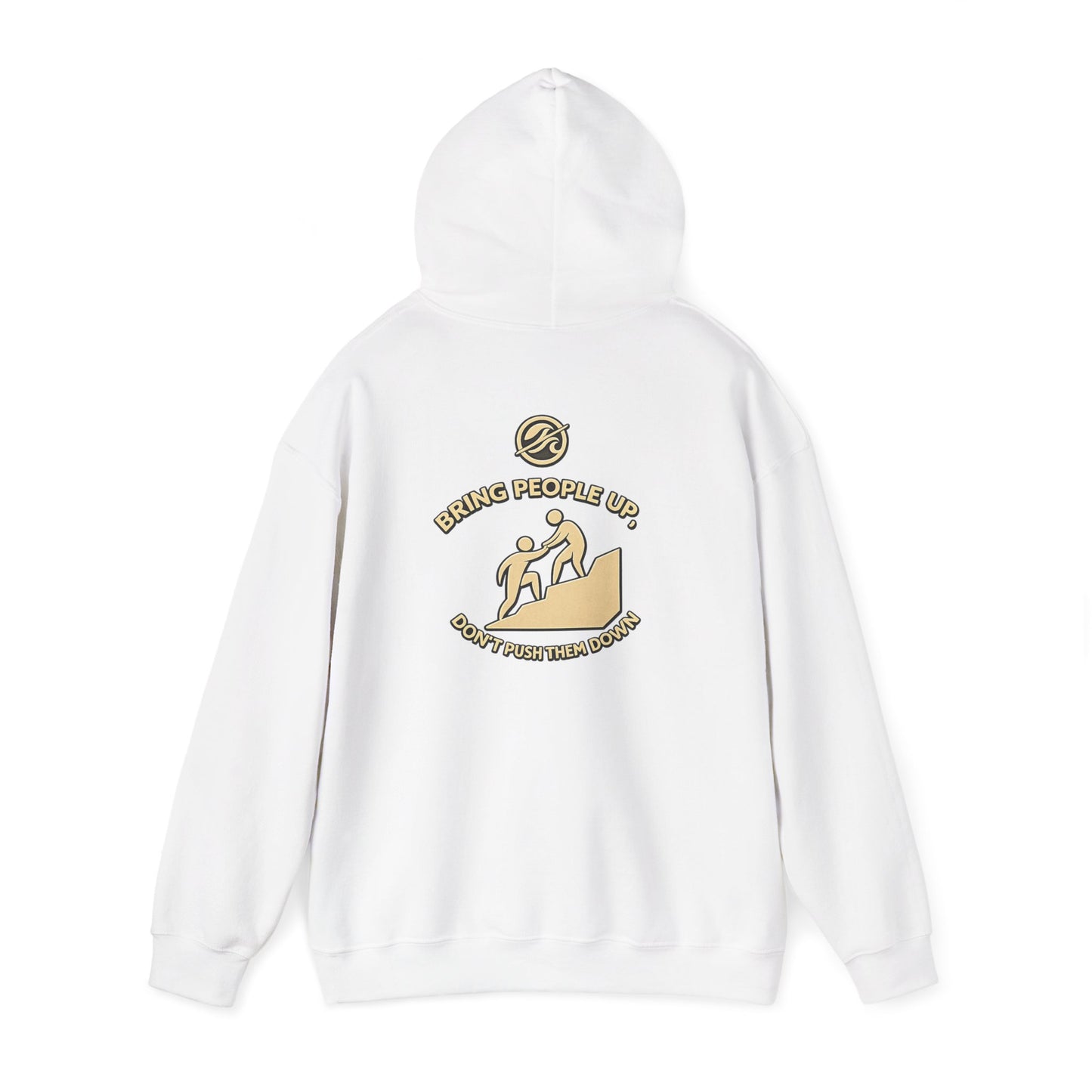 Without Wax Hoodie – “Bring People Up” Motivational Graphic Sweatshirt | Minimal Inspirational Streetwear