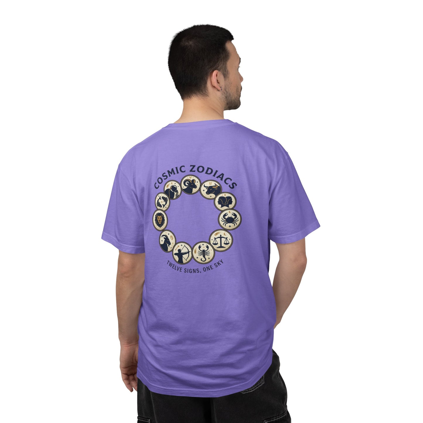 Zodiac Circle T-Shirt – Cosmic Zodiac Astrology Graphic Tee | Celestial Star Sign Shirt, Unisex Tee