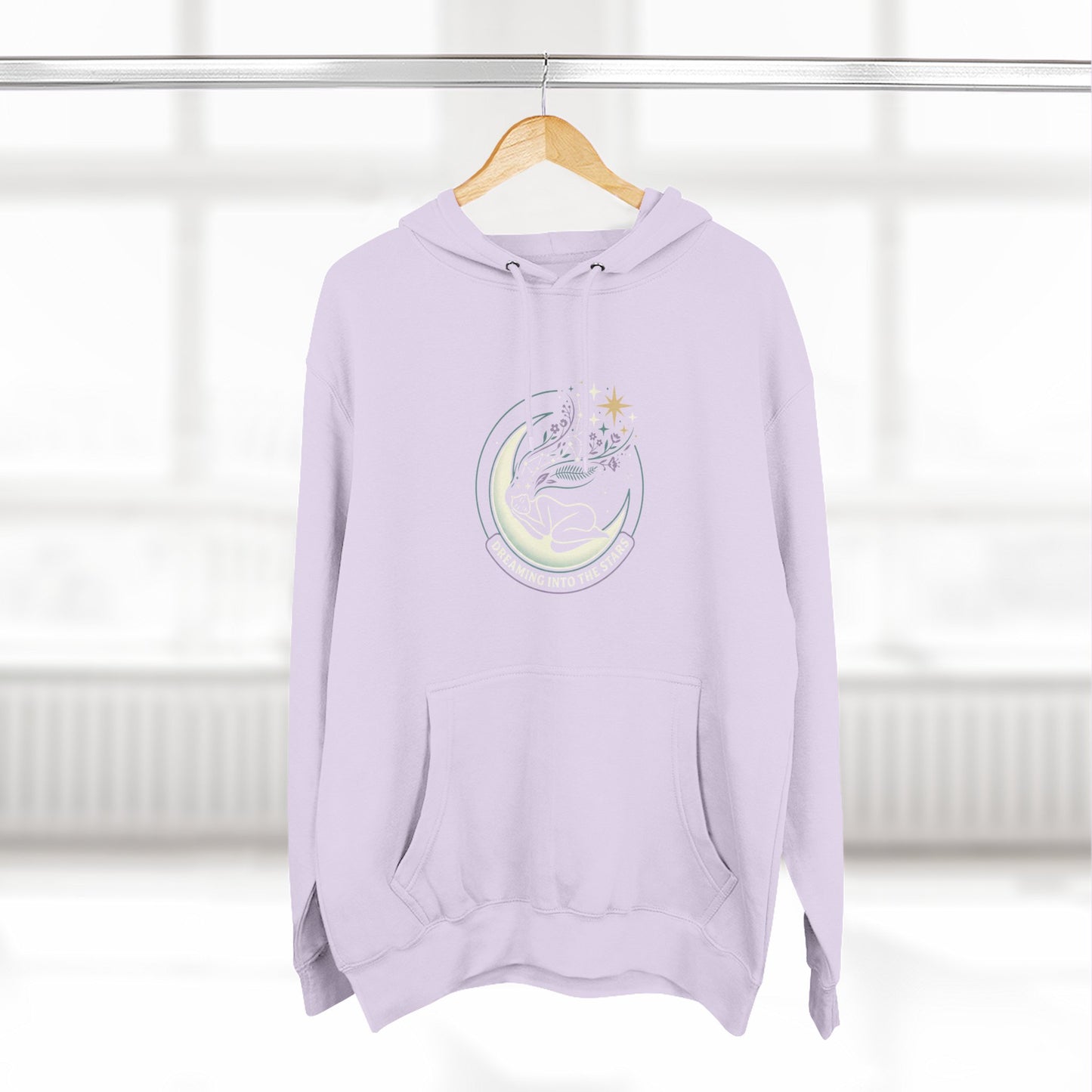 Moonlight Floral Hoodie – Celestial Moon & Botanical Graphic Hoodie | Spiritual Nature Aesthetic, Cosmic Hoodie, Unisex Hoodie