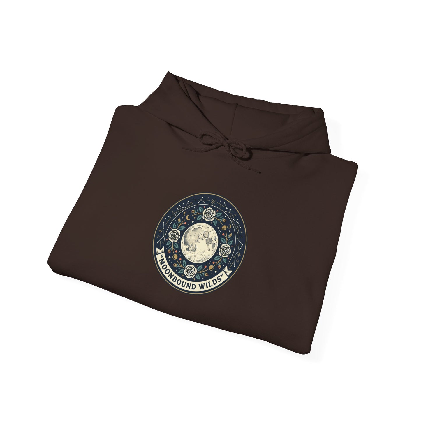 Moonbound Wilds Hoodie – Celestial Wolf Moon Graphic Sweatshirt | Vintage Cosmic Streetwear