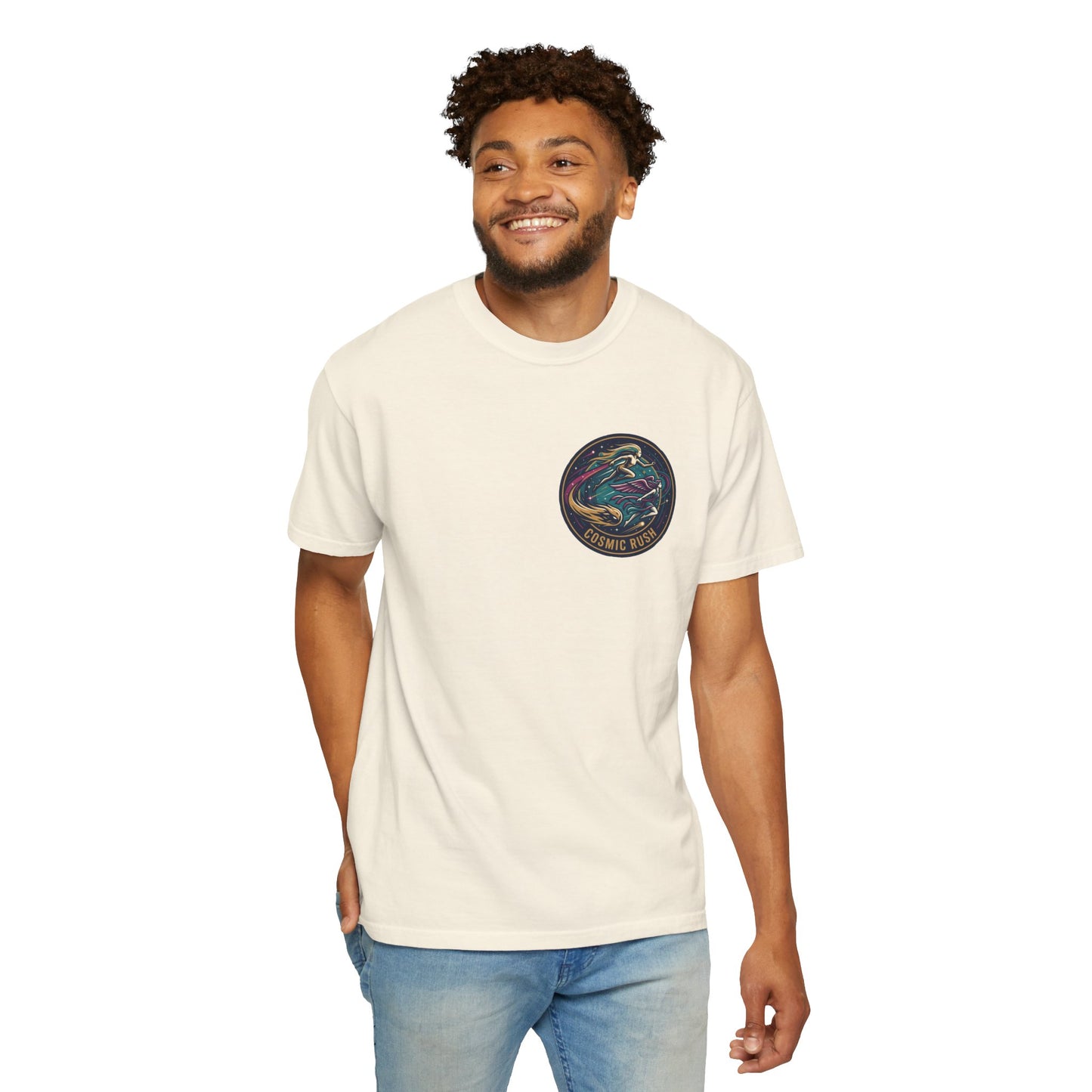 Cosmic Rush Skate T-Shirt – Retro Space Surf Graphic Tee | Vintage Cosmic Wave Shirt, Unisex Casual Tee