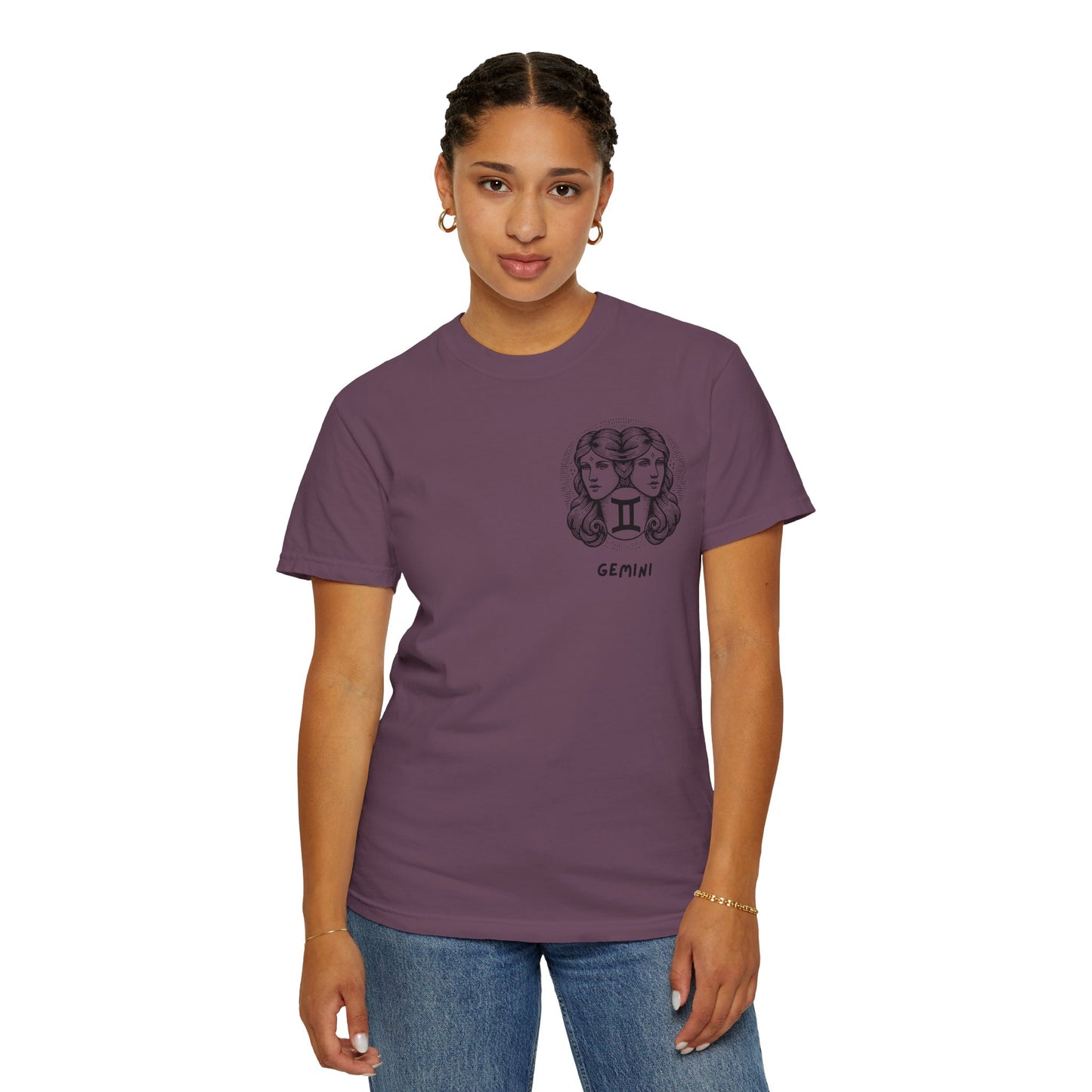 Gemini Zodiac T-Shirt – Twin Faces Astrology Tee | Minimal Celestial Graphic Shirt